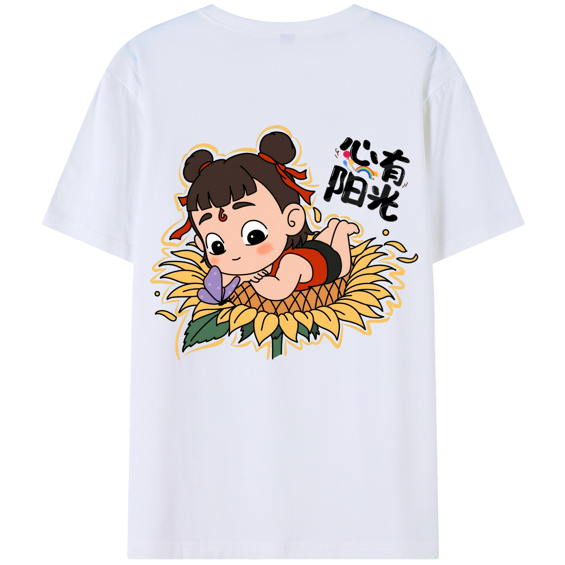 （画像用） Ne Zha 2 ナタ 魔童の大暴れ レディース半袖Tシャツ(バックプリント)