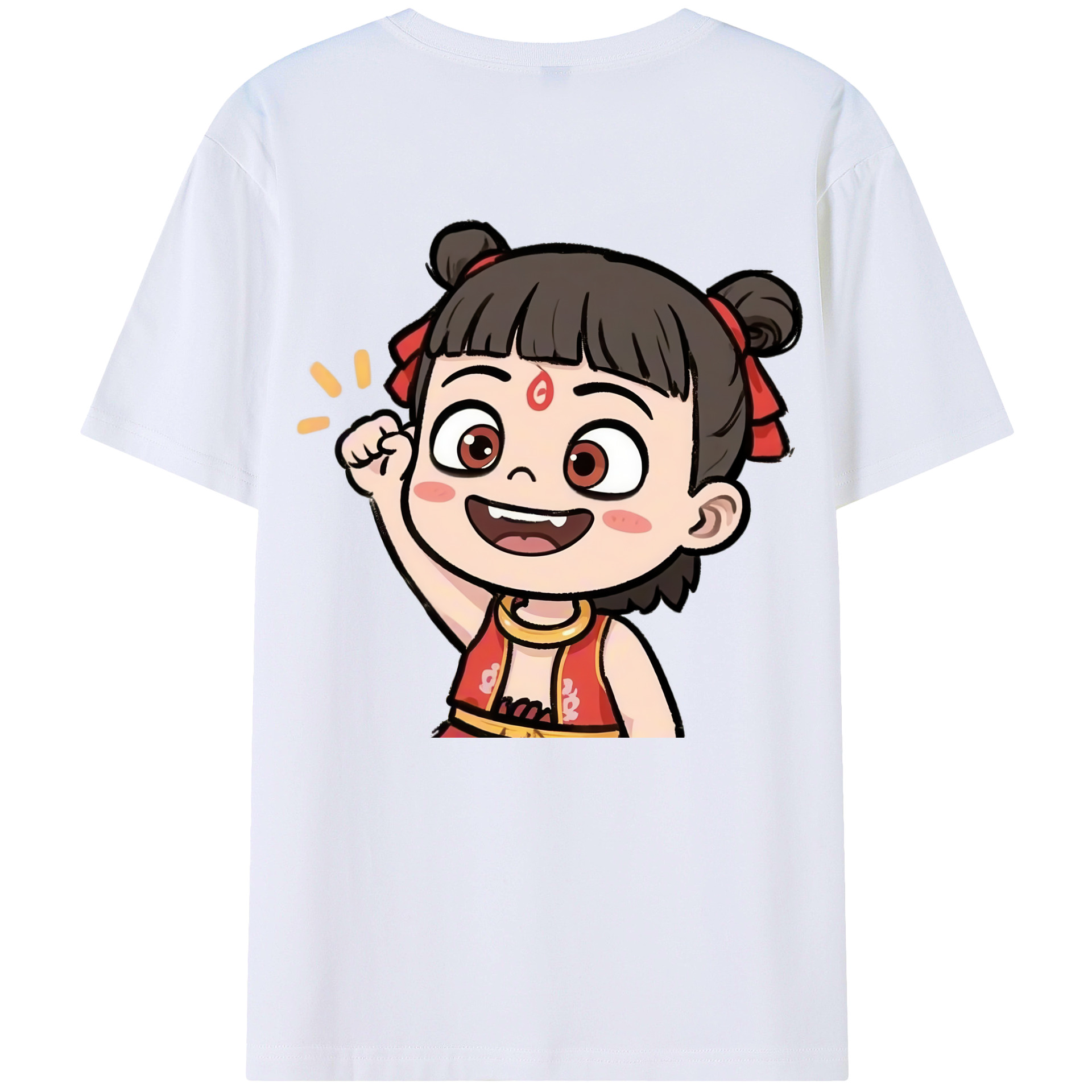 （画像用） Ne Zha 2 ナタ 魔童の大暴れ レディース半袖Tシャツ(バックプリント)
