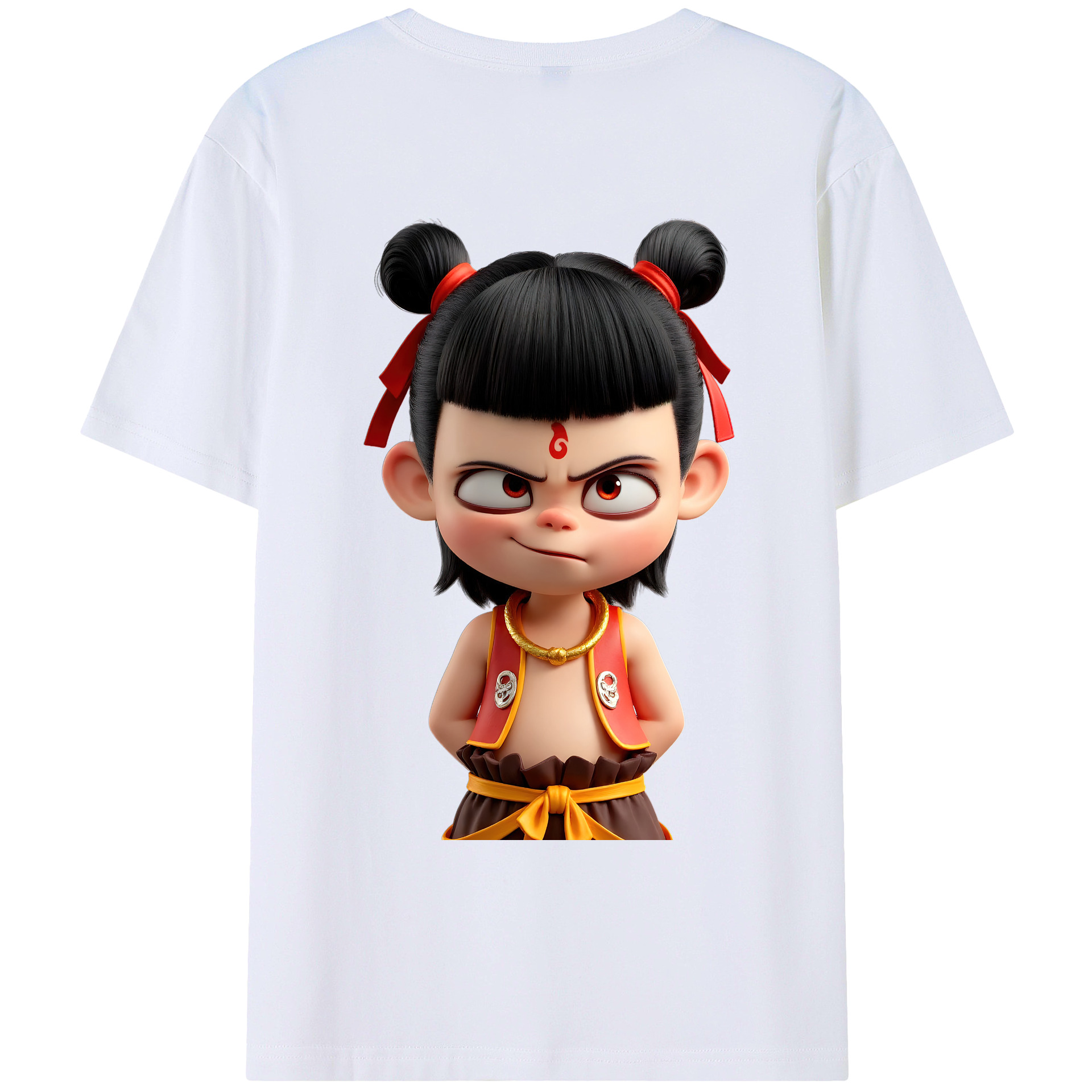 （画像用） Ne Zha 2 ナタ 魔童の大暴れ レディース半袖Tシャツ(バックプリント)