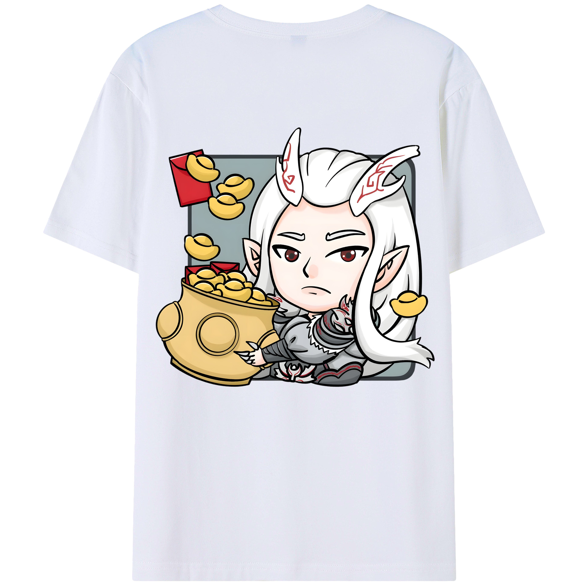 （画像用） Ne Zha 2 ナタ 魔童の大暴れ レディース半袖Tシャツ(バックプリント)