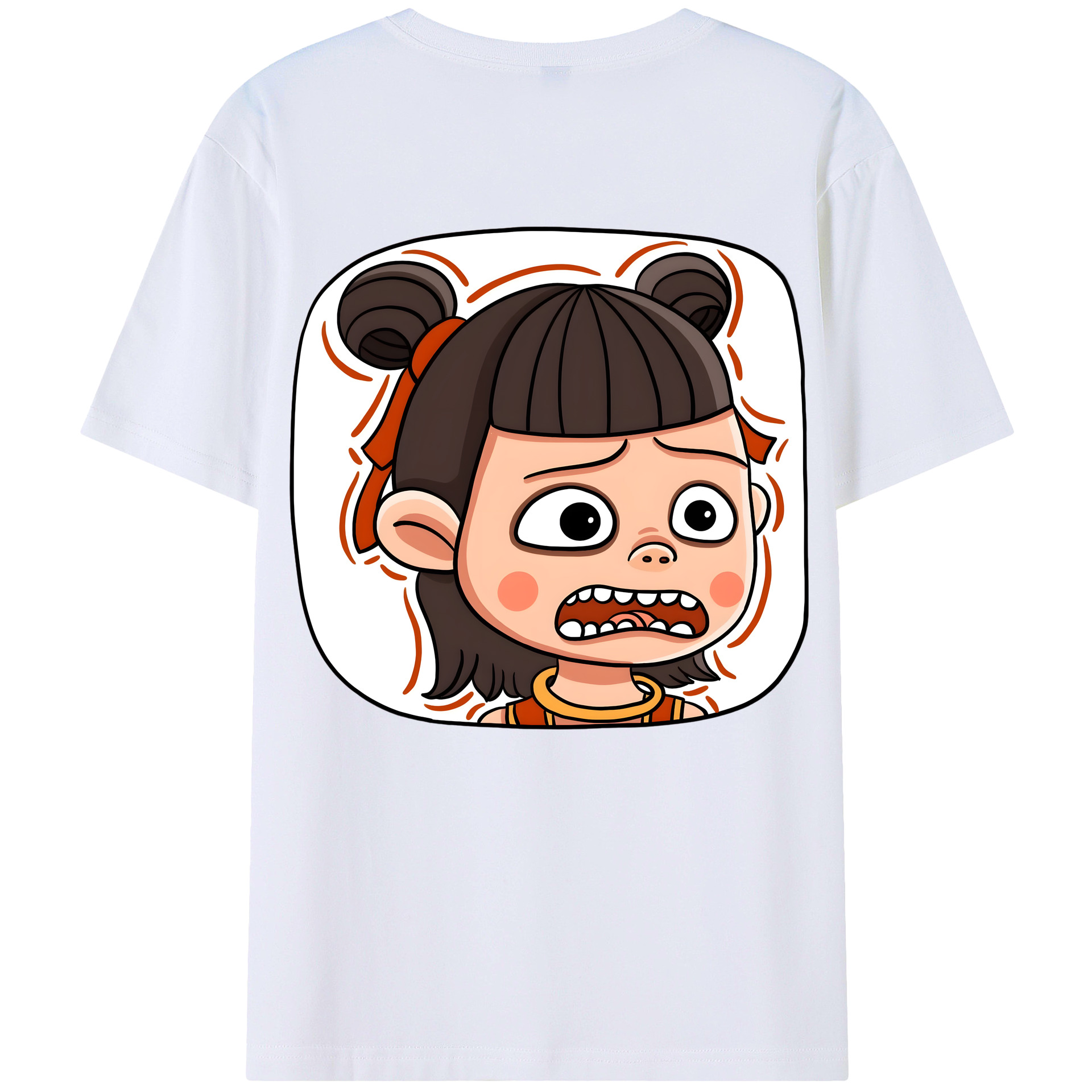 （画像用） Ne Zha 2 ナタ 魔童の大暴れ レディース半袖Tシャツ(バックプリント)