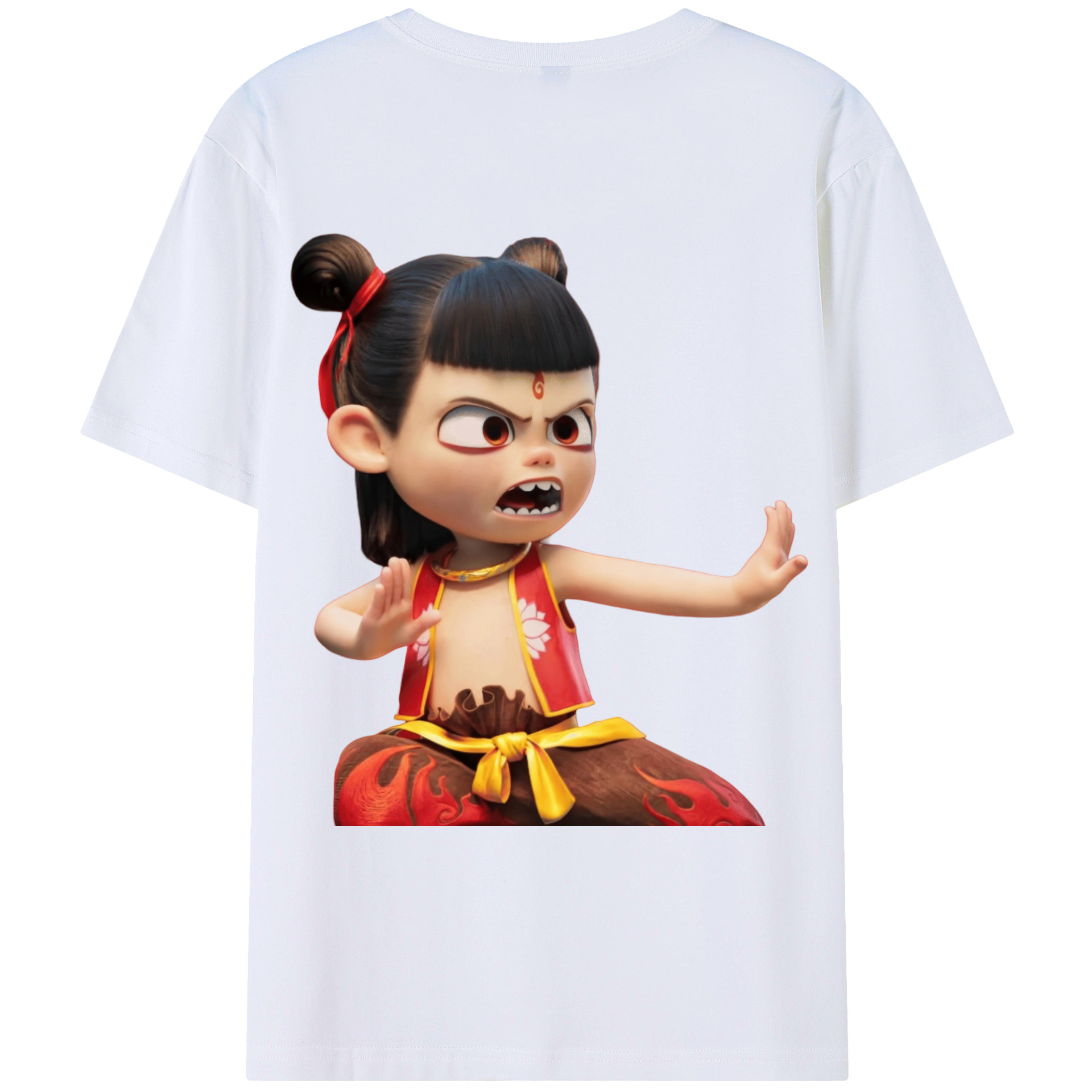 （画像用） Ne Zha 2 ナタ 魔童の大暴れ レディース半袖Tシャツ(バックプリント)
