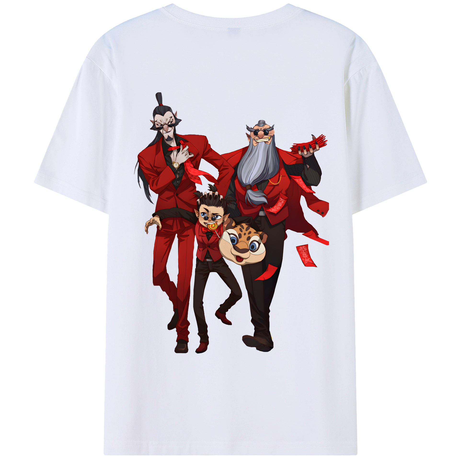 （画像用） Ne Zha 2 ナタ 魔童の大暴れ レディース半袖Tシャツ(バックプリント)