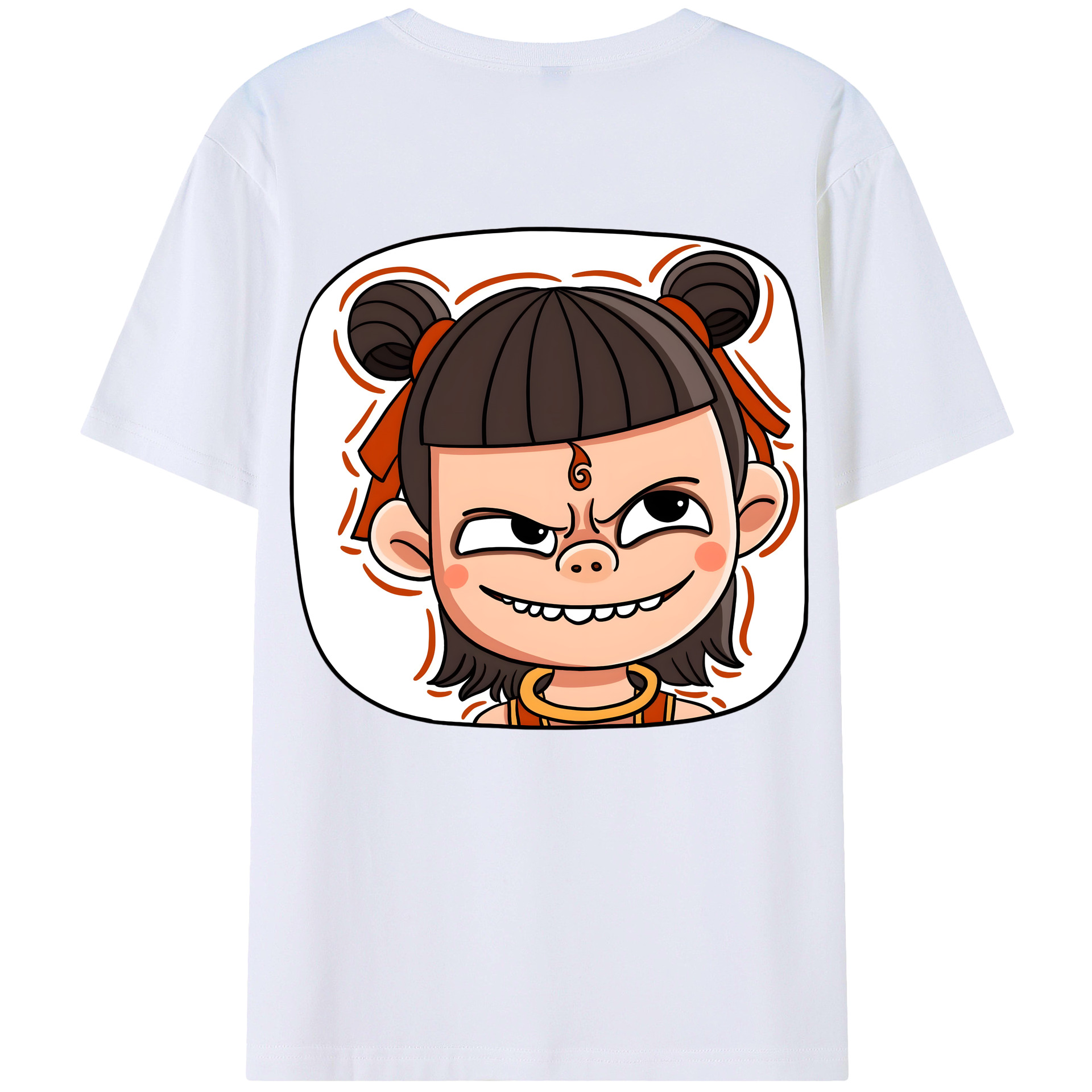 （画像用） Ne Zha 2 ナタ 魔童の大暴れ レディース半袖Tシャツ(バックプリント)