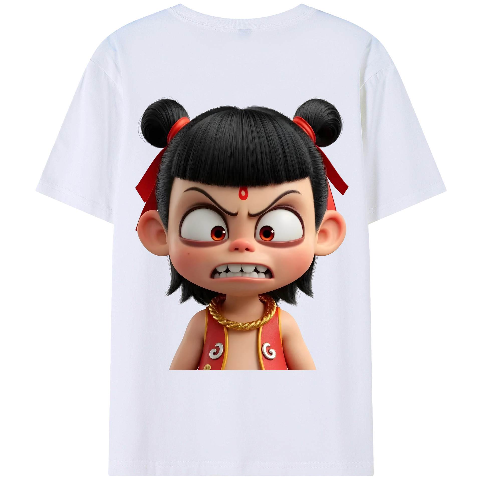 （画像用） Ne Zha 2 ナタ 魔童の大暴れ レディース半袖Tシャツ(バックプリント)