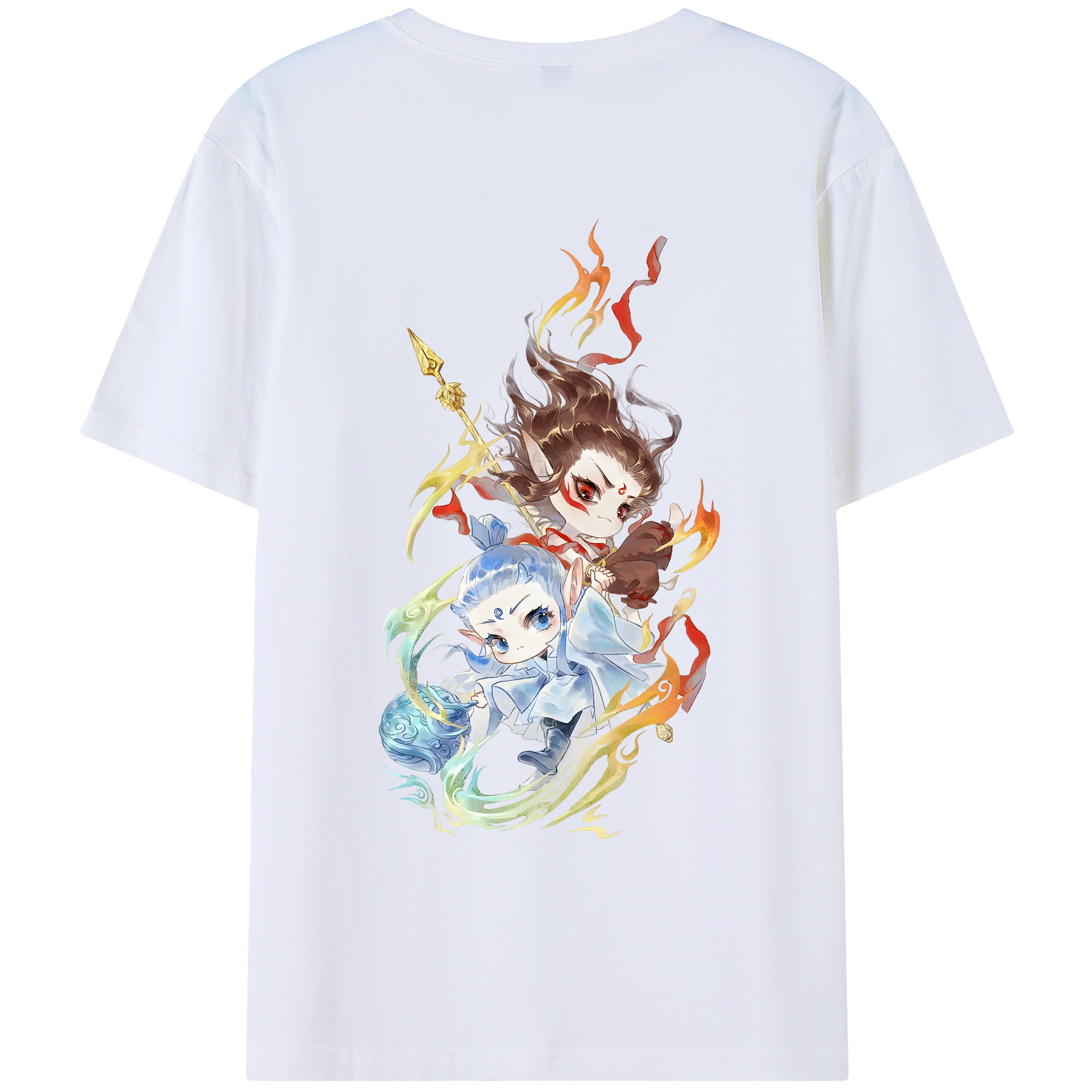 （画像用） Ne Zha 2 ナタ 魔童の大暴れ レディース半袖Tシャツ(バックプリント)