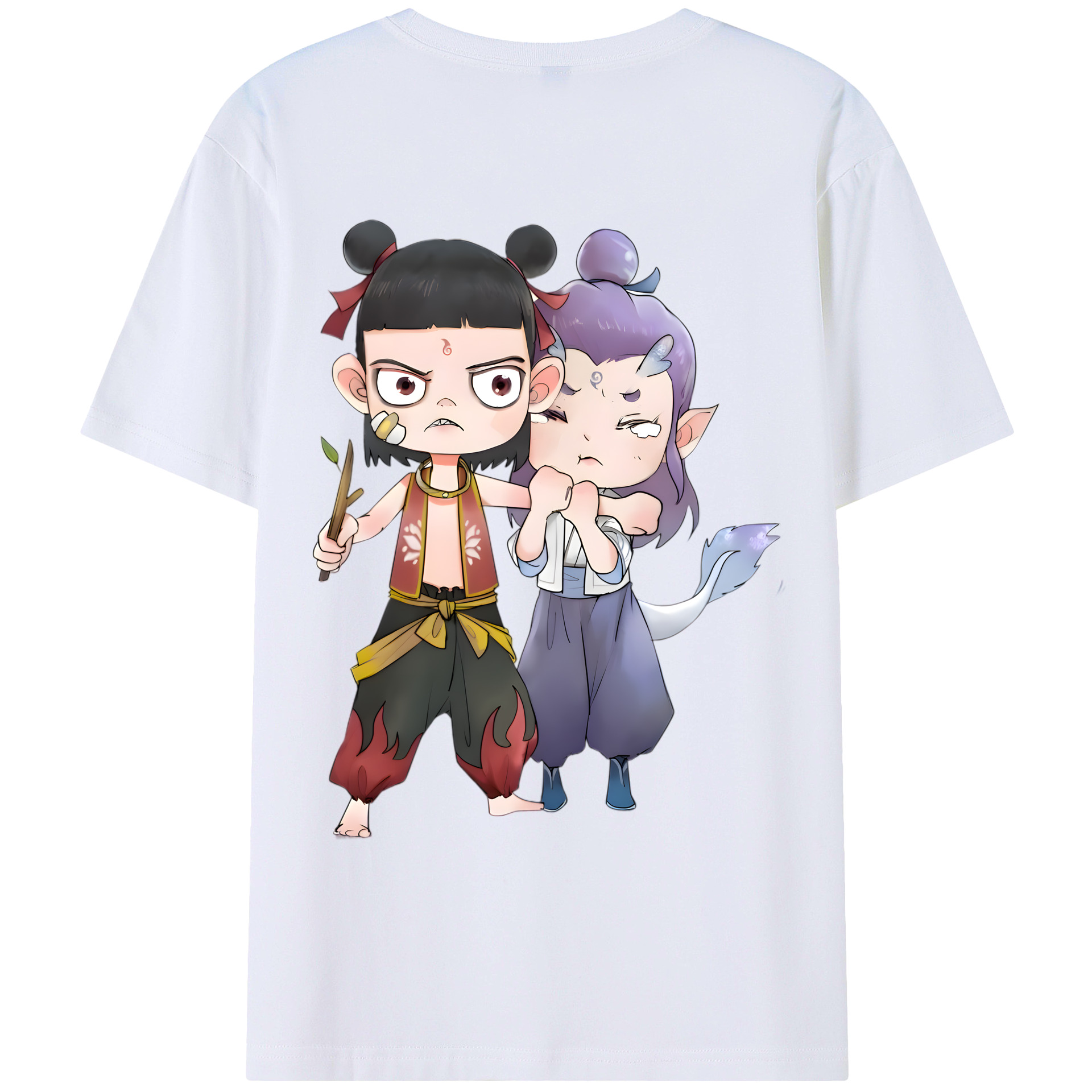 （画像用） Ne Zha 2 ナタ 魔童の大暴れ レディース半袖Tシャツ(バックプリント)