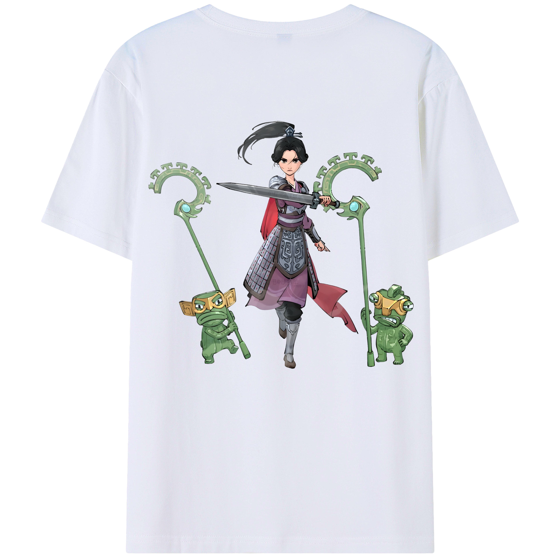 （画像用） Ne Zha 2 ナタ 魔童の大暴れ レディース半袖Tシャツ(バックプリント)