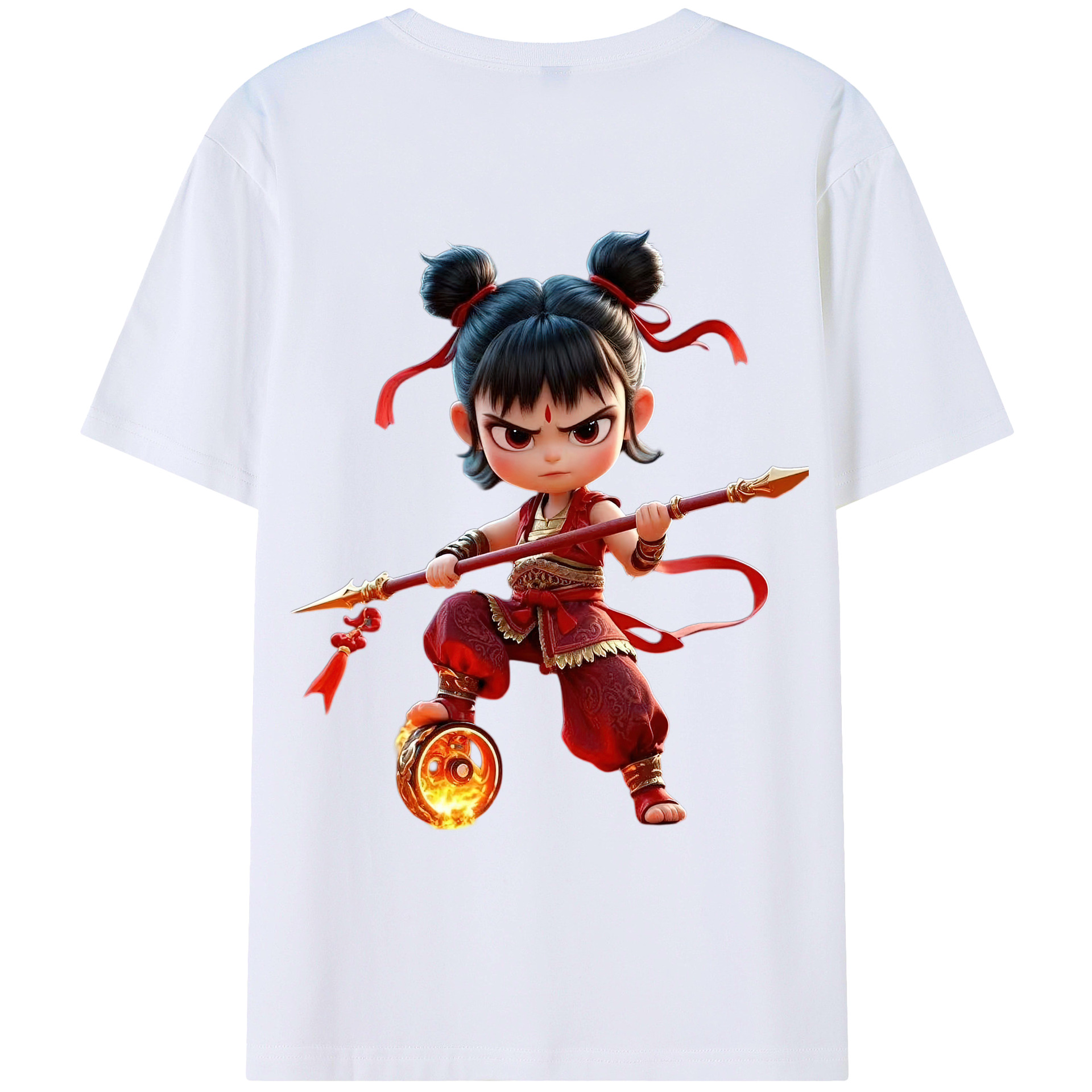 （画像用） Ne Zha 2 ナタ 魔童の大暴れ レディース半袖Tシャツ(バックプリント)