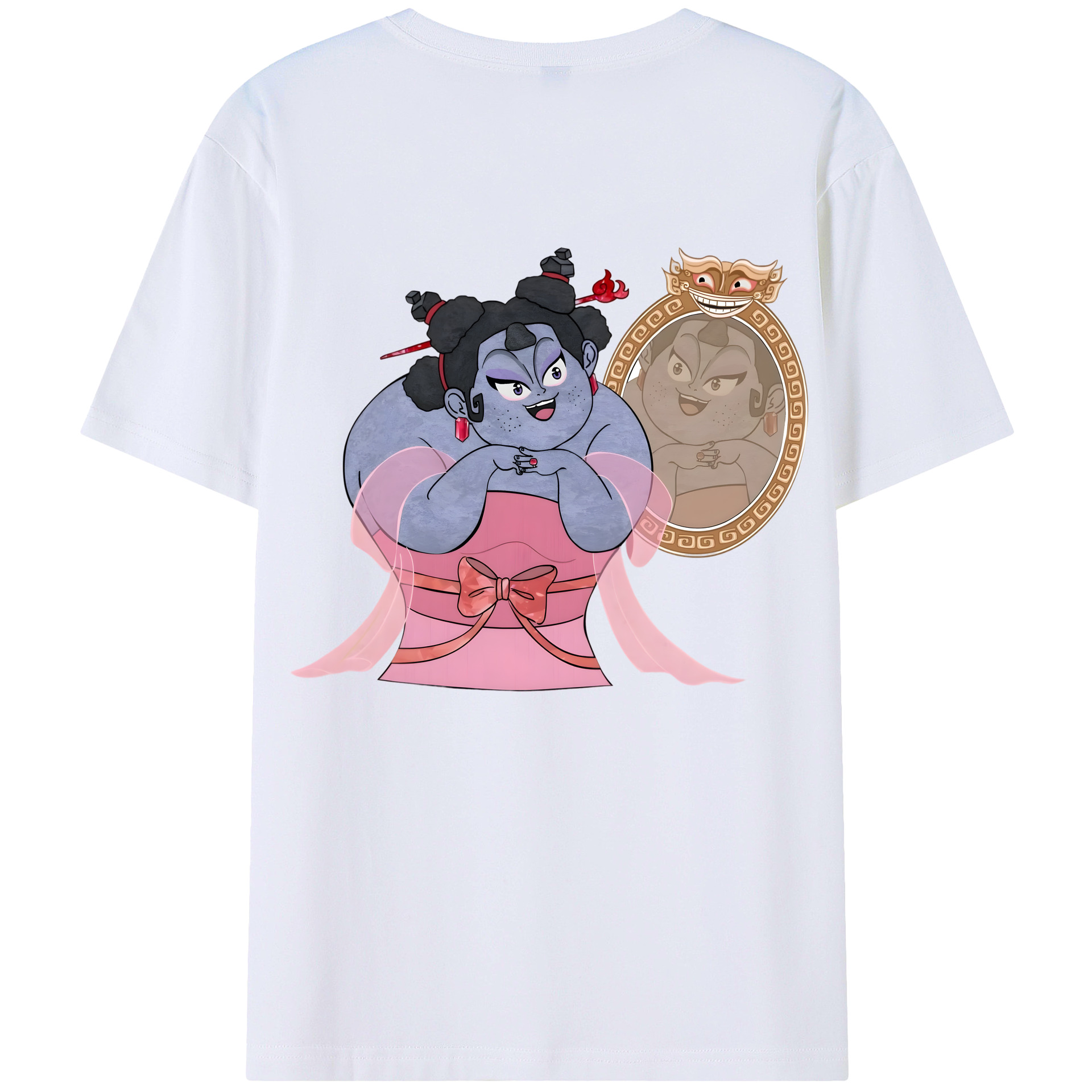 （画像用） Ne Zha 2 ナタ 魔童の大暴れ レディース半袖Tシャツ(バックプリント)