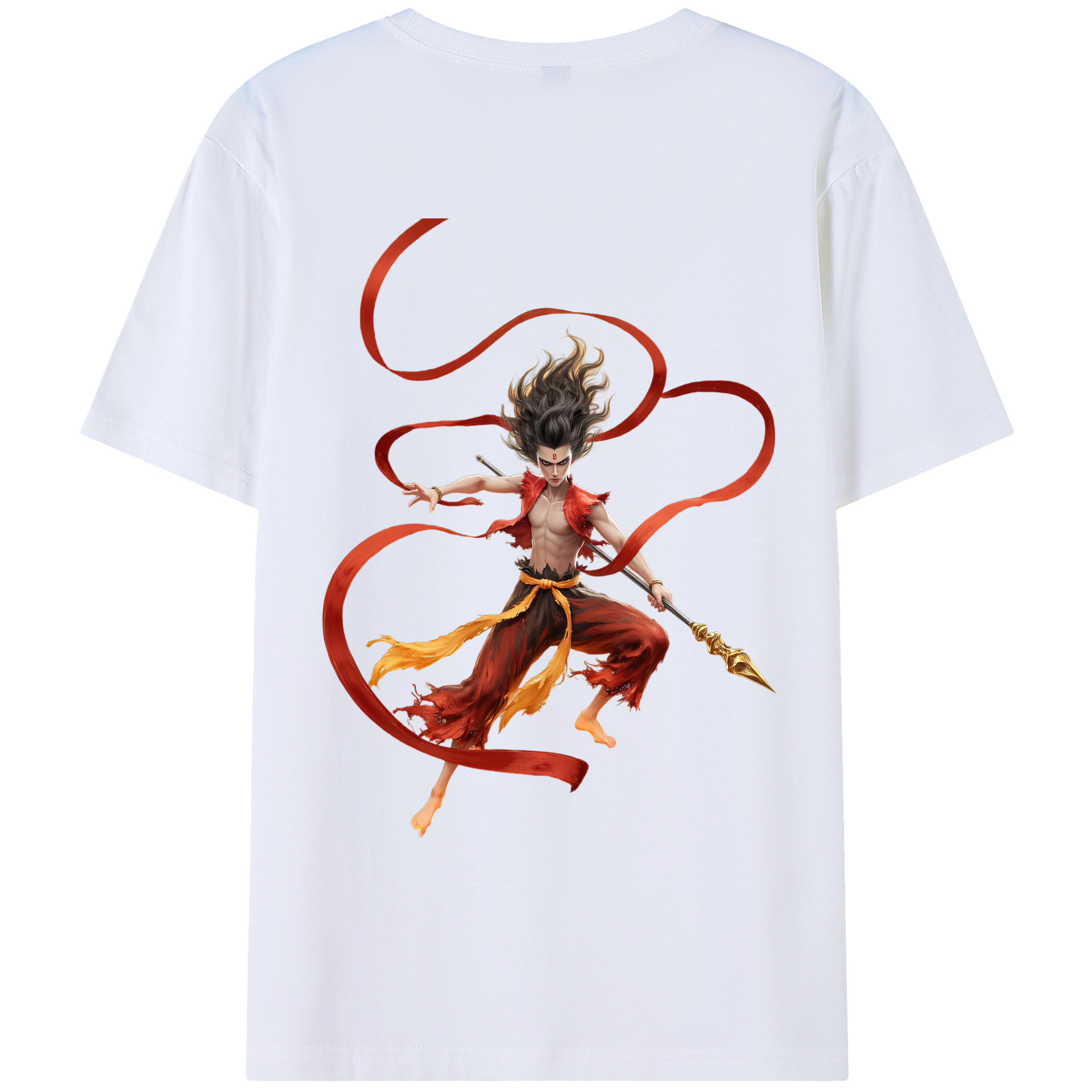 （画像用） Ne Zha 2 ナタ 魔童の大暴れ レディース半袖Tシャツ(バックプリント)