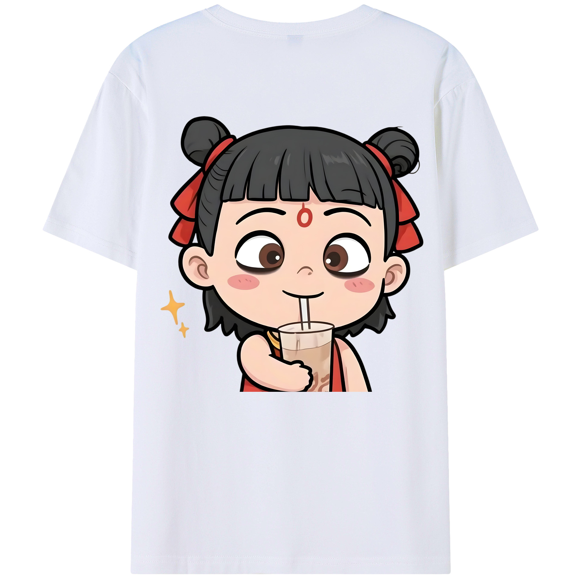 （画像用） Ne Zha 2 ナタ 魔童の大暴れ レディース半袖Tシャツ(バックプリント)