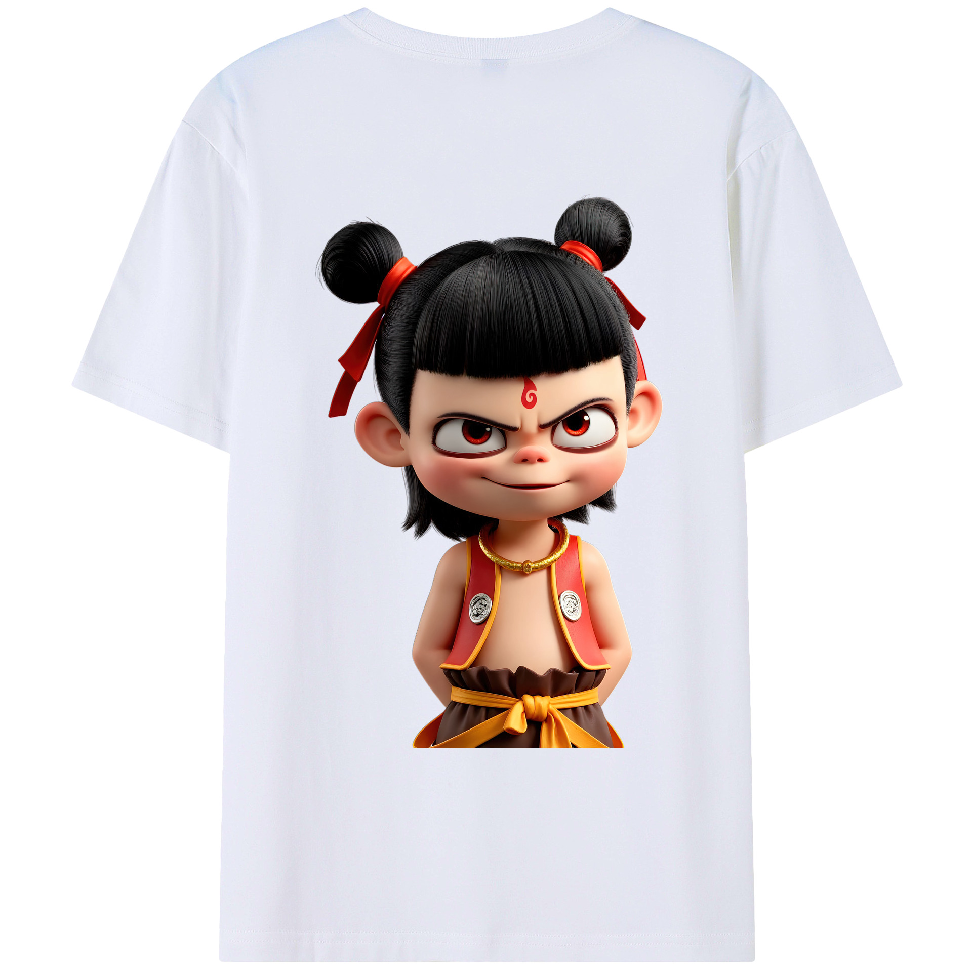 （画像用） Ne Zha 2 ナタ 魔童の大暴れ レディース半袖Tシャツ(バックプリント)
