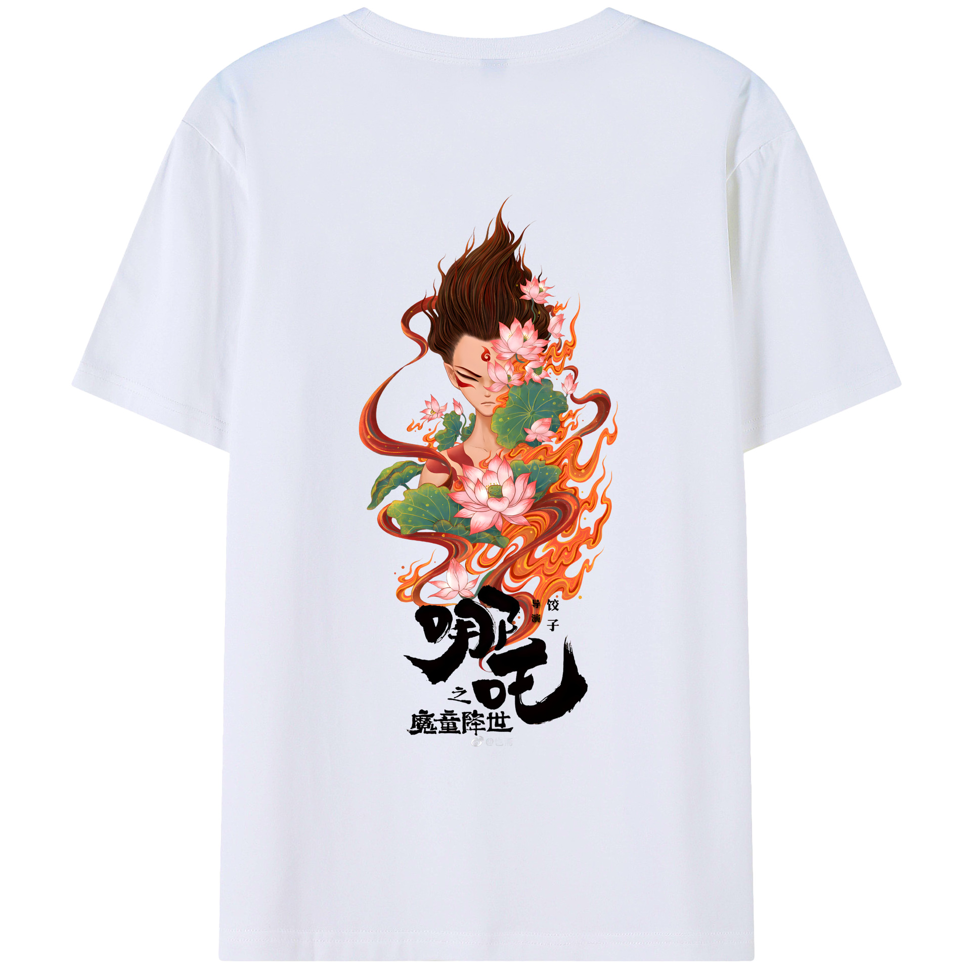 （画像用） Ne Zha 2 ナタ 魔童の大暴れ レディース半袖Tシャツ(バックプリント)