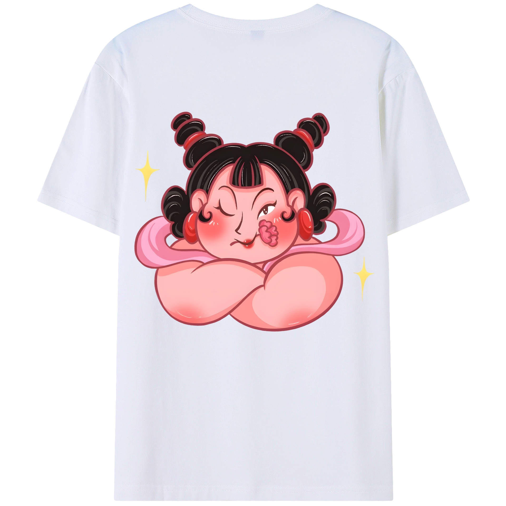 （画像用） Ne Zha 2 ナタ 魔童の大暴れ レディース半袖Tシャツ(バックプリント)