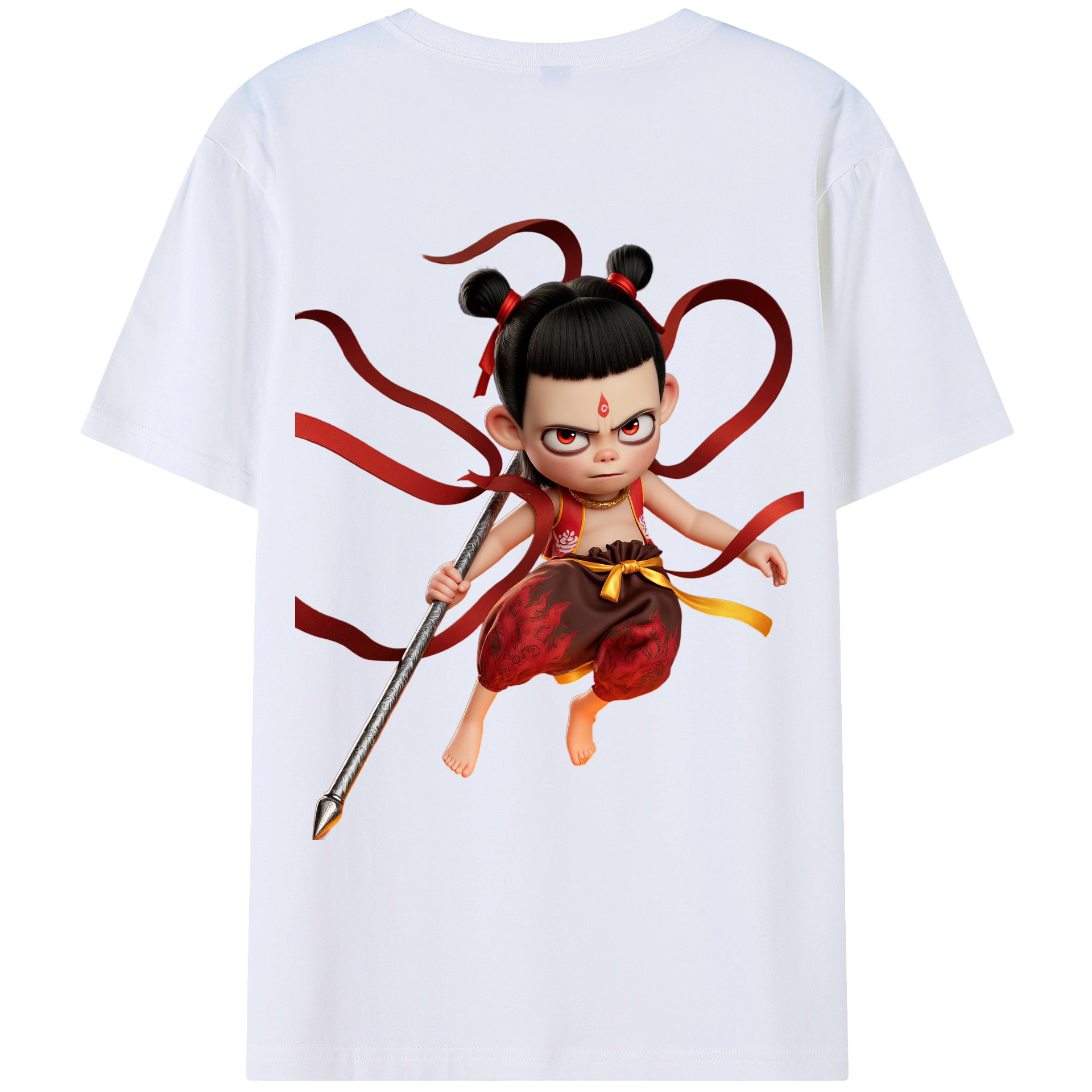 （画像用） Ne Zha 2 ナタ 魔童の大暴れ レディース半袖Tシャツ(バックプリント)