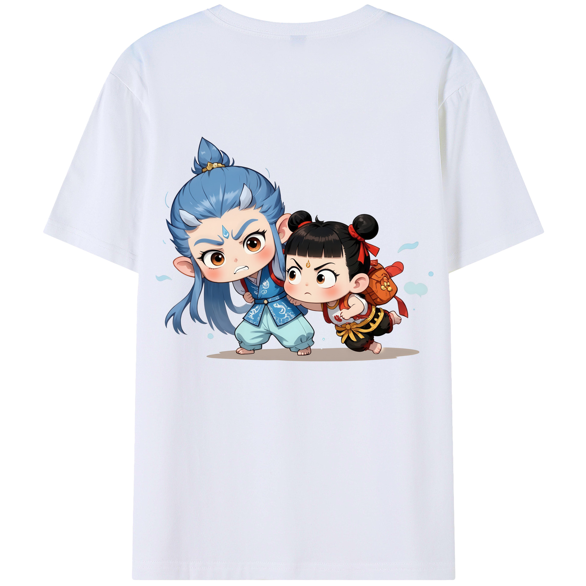 （画像用） Ne Zha 2 ナタ 魔童の大暴れ レディース半袖Tシャツ(バックプリント)