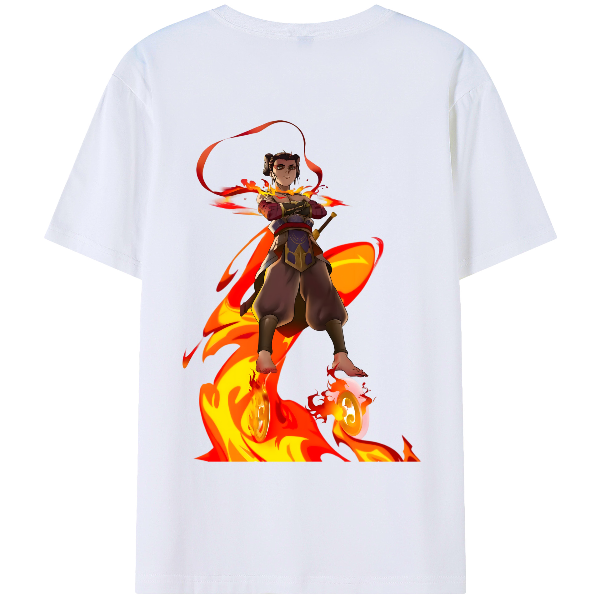 （画像用） Ne Zha 2 ナタ 魔童の大暴れ レディース半袖Tシャツ(バックプリント)