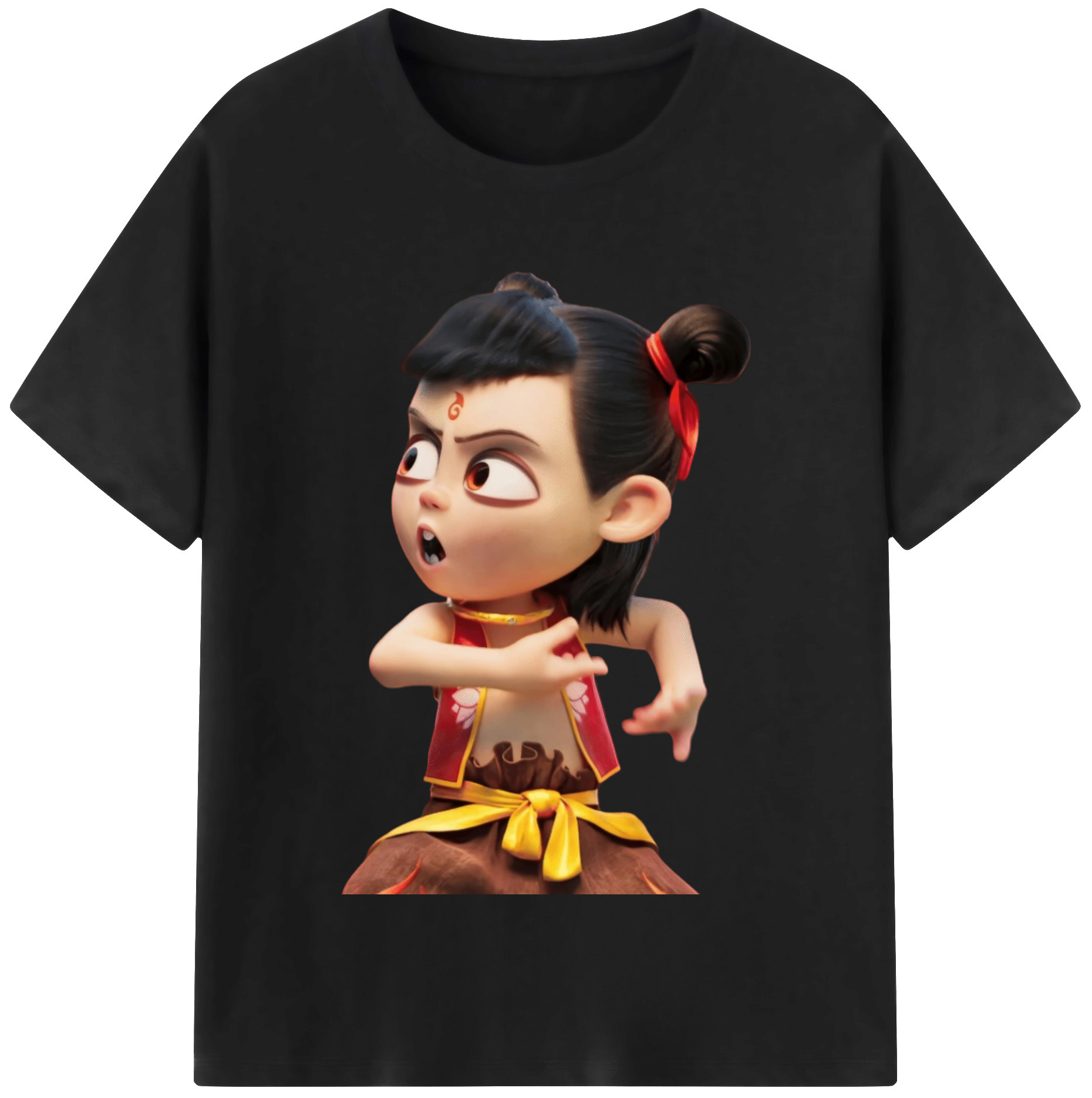 （画像用） Ne Zha 2 ナタ 魔童の大暴れ レディースカジュアルプリントTシャツ（綿100％）