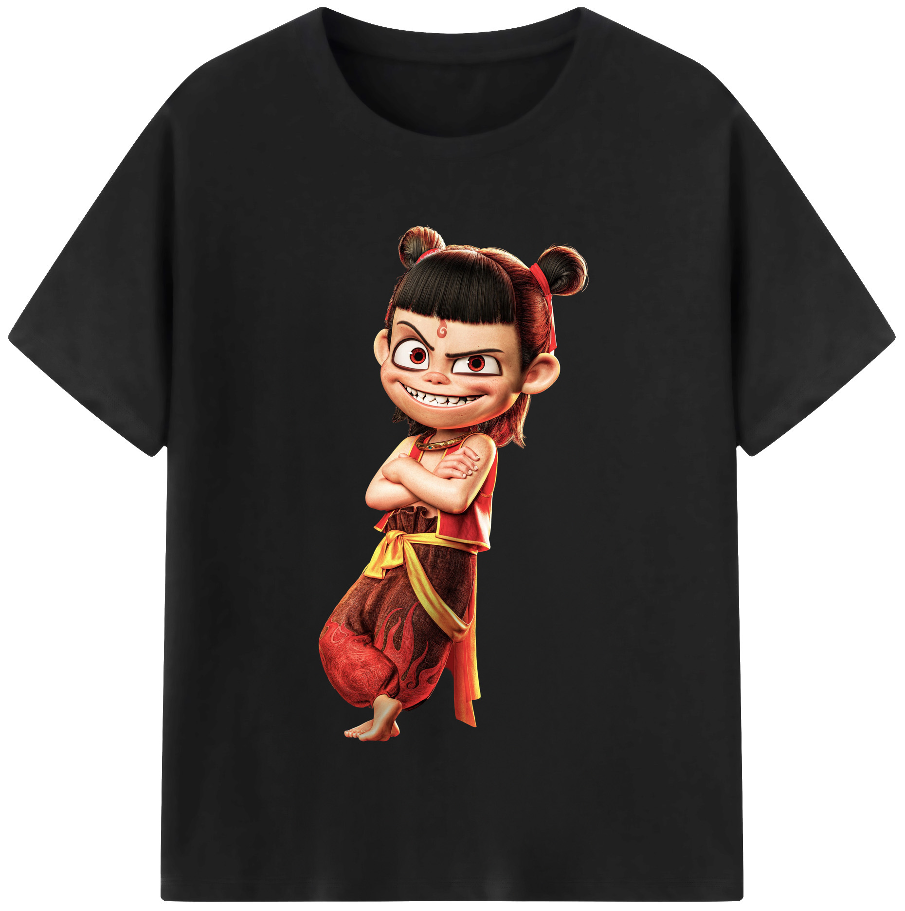 （画像用） Ne Zha 2 ナタ 魔童の大暴れ レディースカジュアルプリントTシャツ（綿100％）
