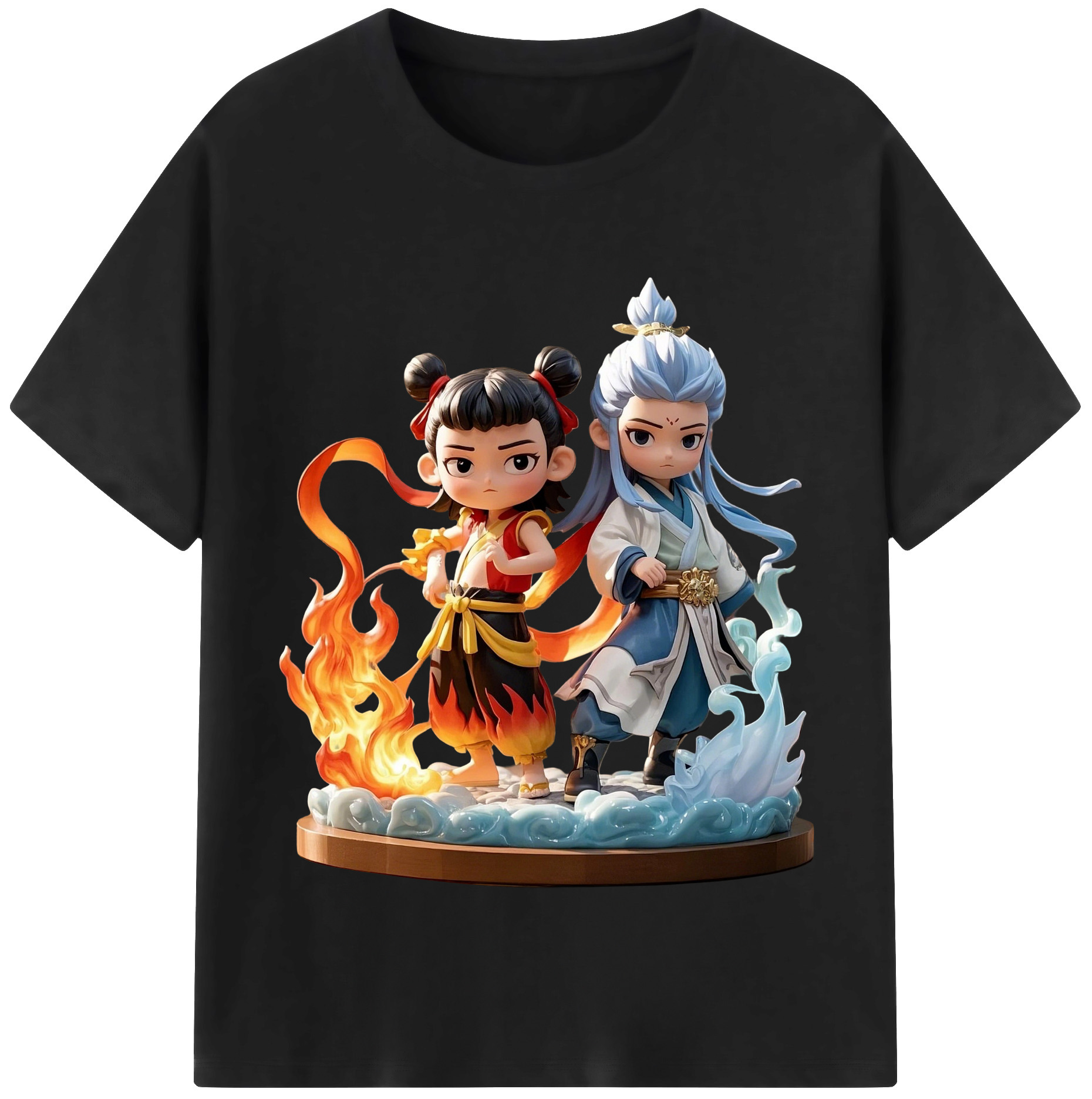 （画像用） Ne Zha 2 ナタ 魔童の大暴れ レディースカジュアルプリントTシャツ（綿100％）