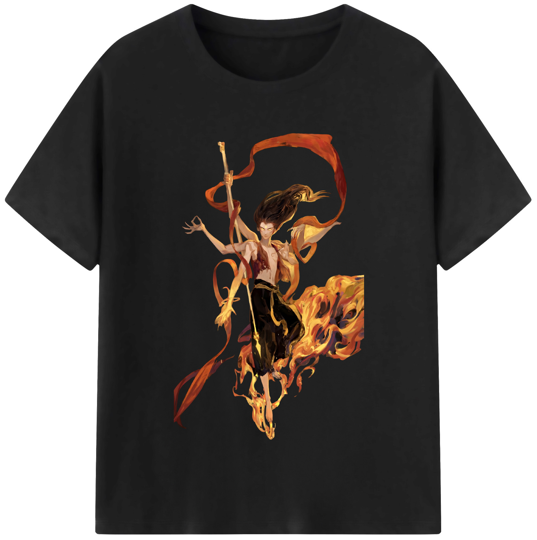 （画像用） Ne Zha 2 ナタ 魔童の大暴れ レディースカジュアルプリントTシャツ（綿100％）