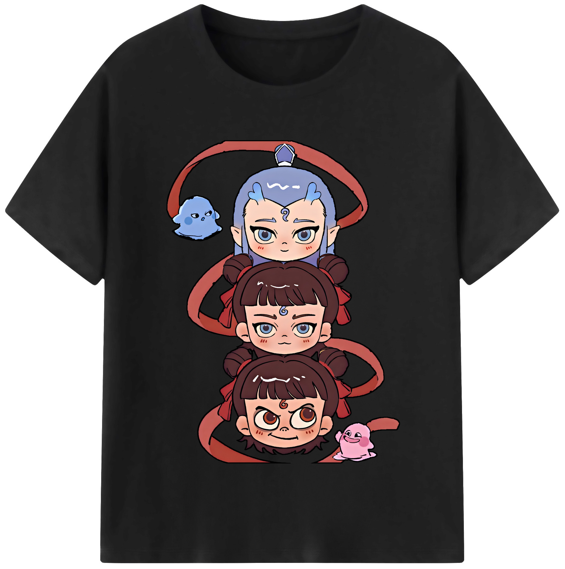 （画像用） Ne Zha 2 ナタ 魔童の大暴れ レディースカジュアルプリントTシャツ（綿100％）