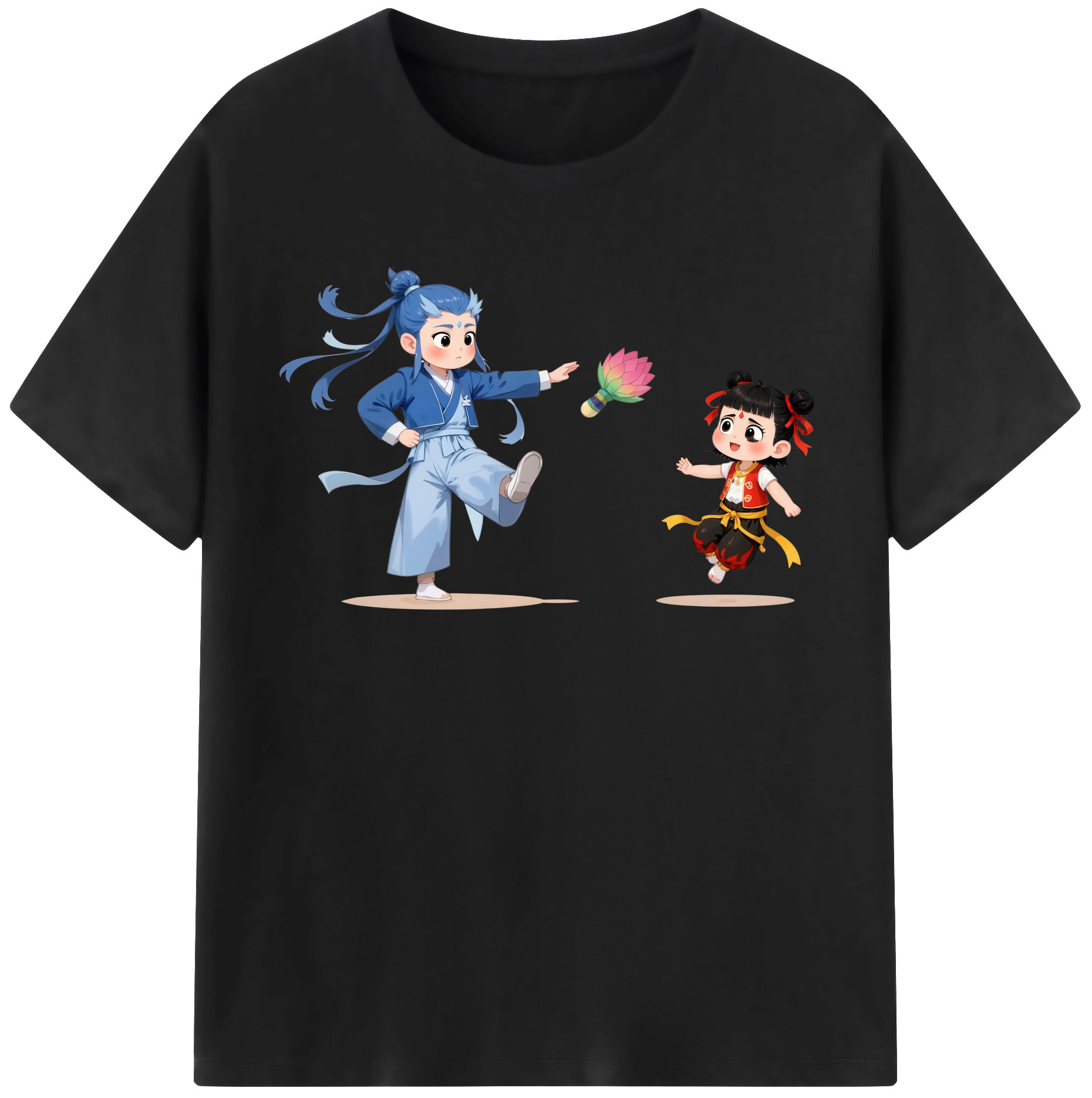（画像用） Ne Zha 2 ナタ 魔童の大暴れ レディースカジュアルプリントTシャツ（綿100％）