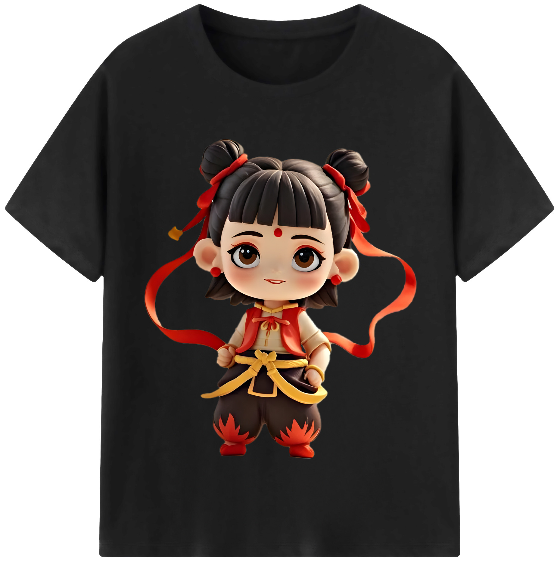 （画像用） Ne Zha 2 ナタ 魔童の大暴れ レディースカジュアルプリントTシャツ（綿100％）