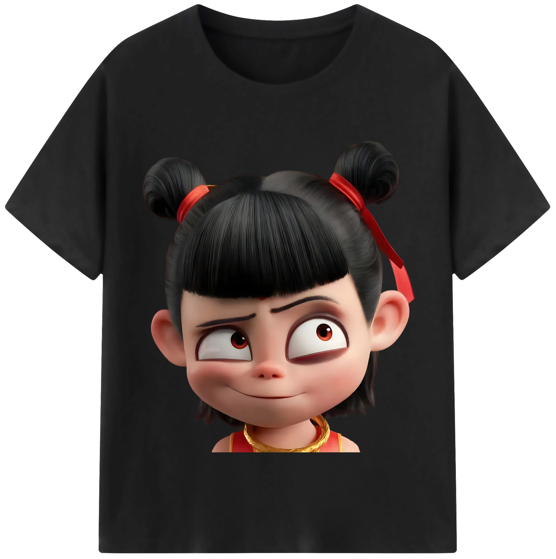 （画像用） Ne Zha 2 ナタ 魔童の大暴れ レディースカジュアルプリントTシャツ（綿100％）