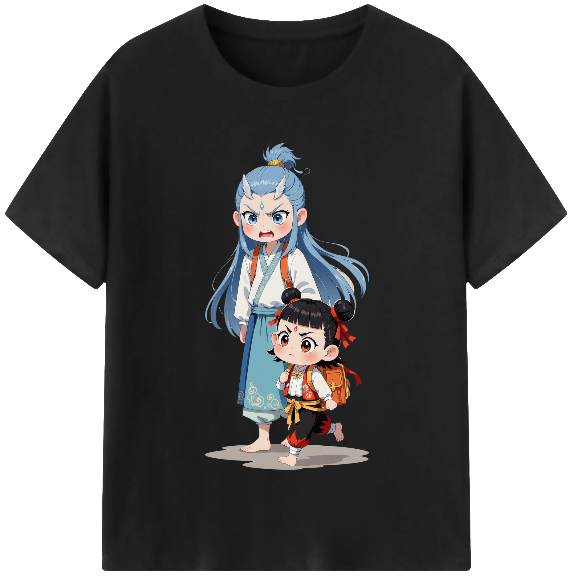 （画像用） Ne Zha 2 ナタ 魔童の大暴れ レディースカジュアルプリントTシャツ（綿100％）