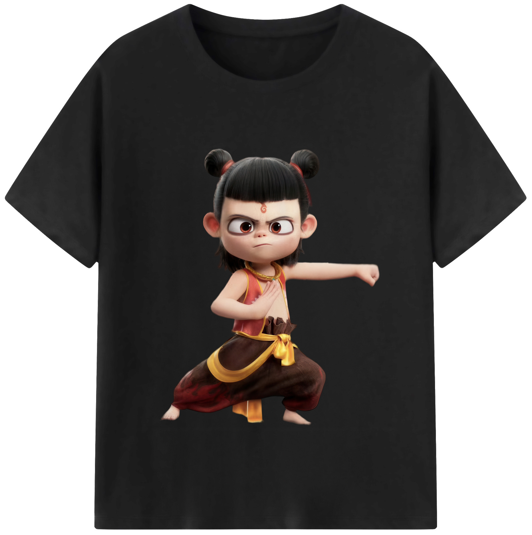 （画像用） Ne Zha 2 ナタ 魔童の大暴れ レディースカジュアルプリントTシャツ（綿100％）