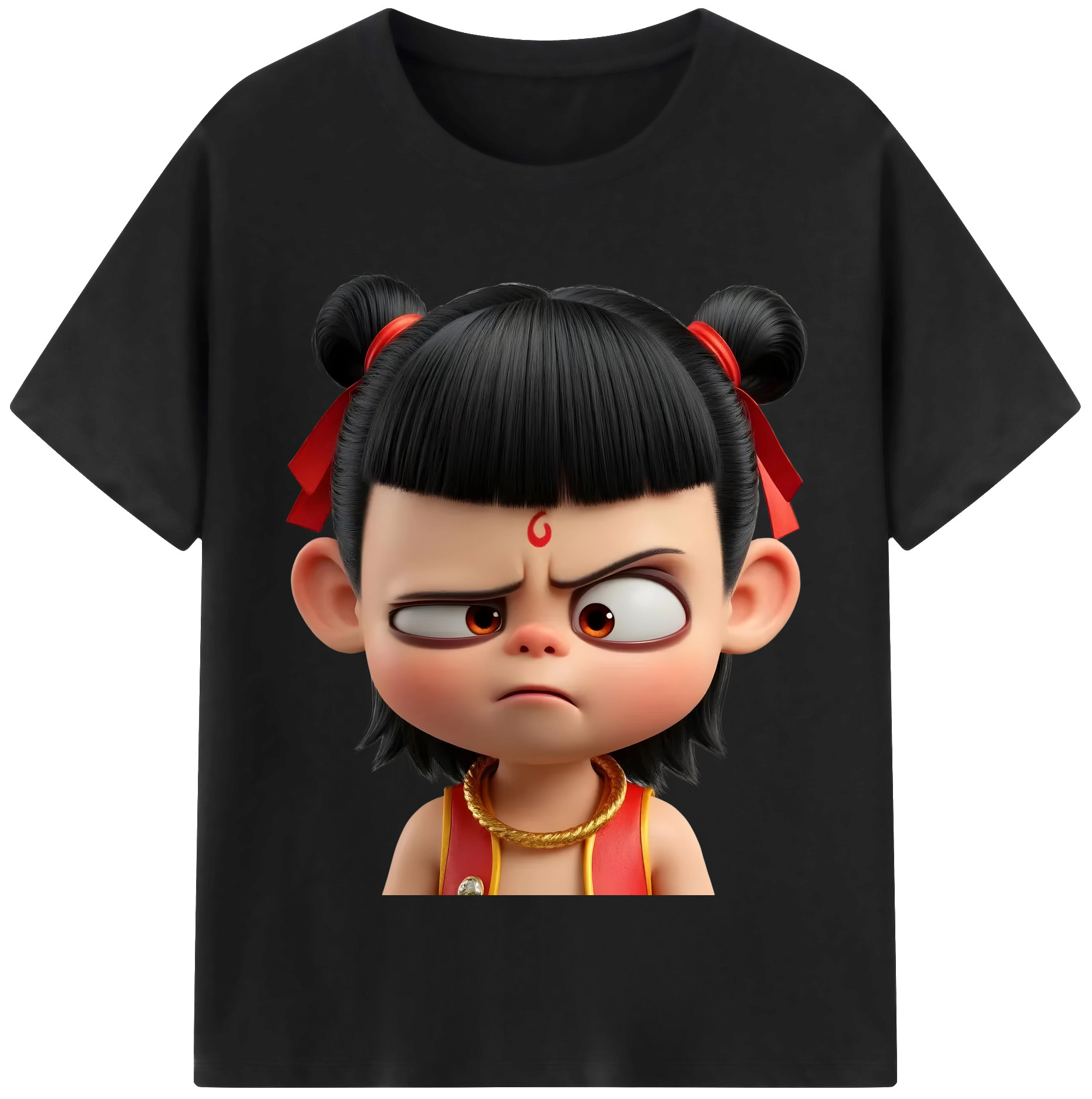 （画像用） Ne Zha 2 ナタ 魔童の大暴れ レディースカジュアルプリントTシャツ（綿100％）