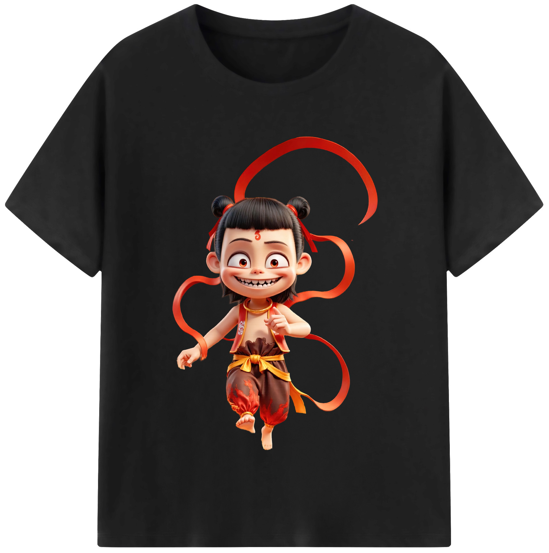 （画像用） Ne Zha 2 ナタ 魔童の大暴れ レディースカジュアルプリントTシャツ（綿100％）