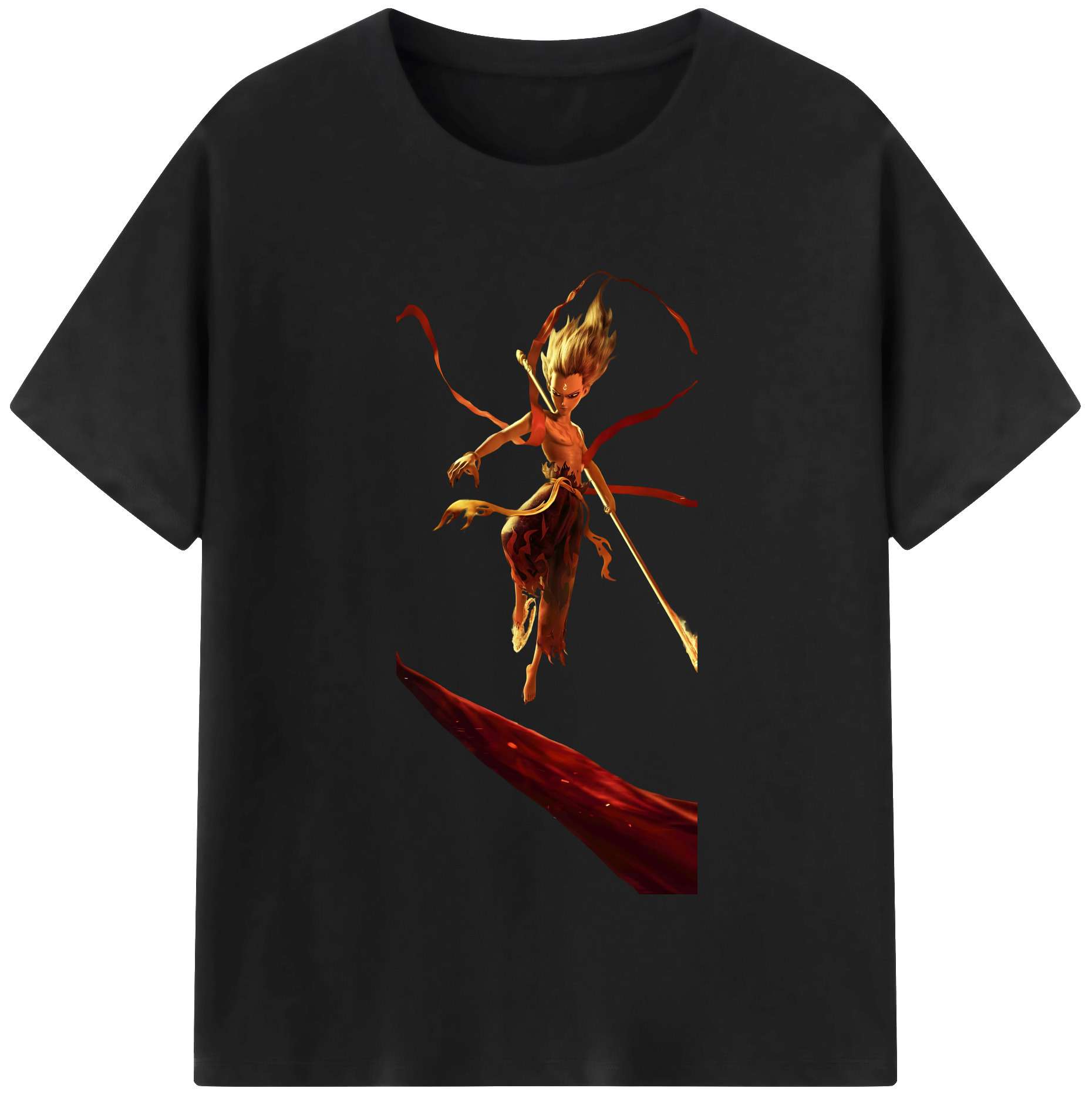 （画像用） Ne Zha 2 ナタ 魔童の大暴れ レディースカジュアルプリントTシャツ（綿100％）