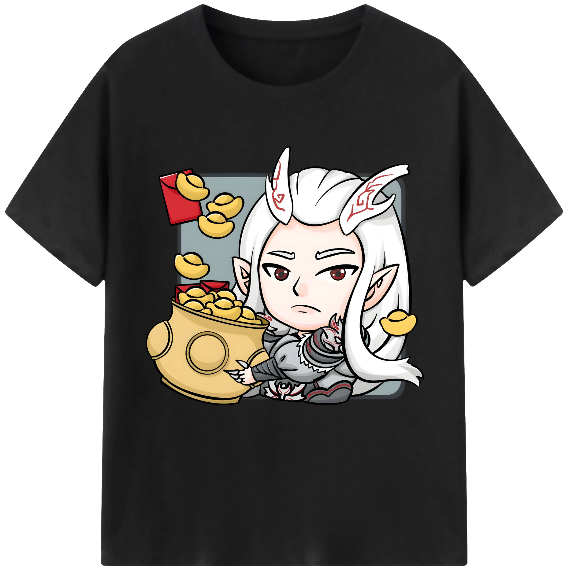 （画像用） Ne Zha 2 ナタ 魔童の大暴れ レディースカジュアルプリントTシャツ（綿100％）