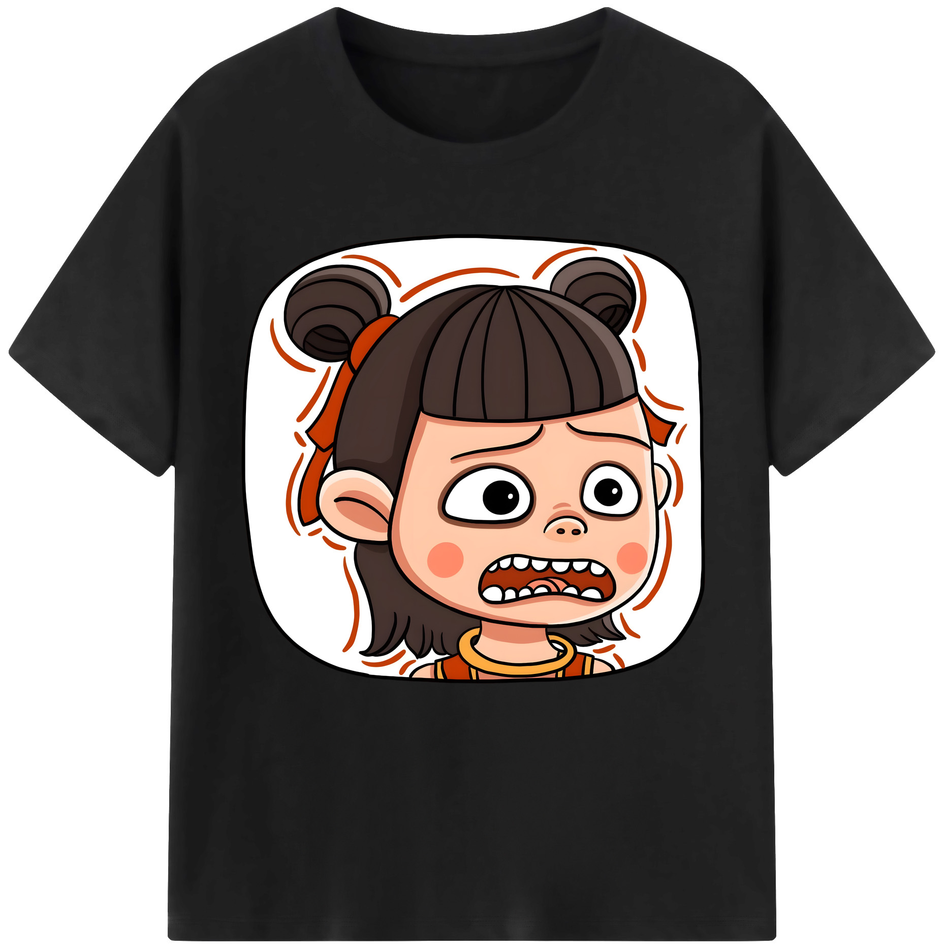 （画像用） Ne Zha 2 ナタ 魔童の大暴れ レディースカジュアルプリントTシャツ（綿100％）