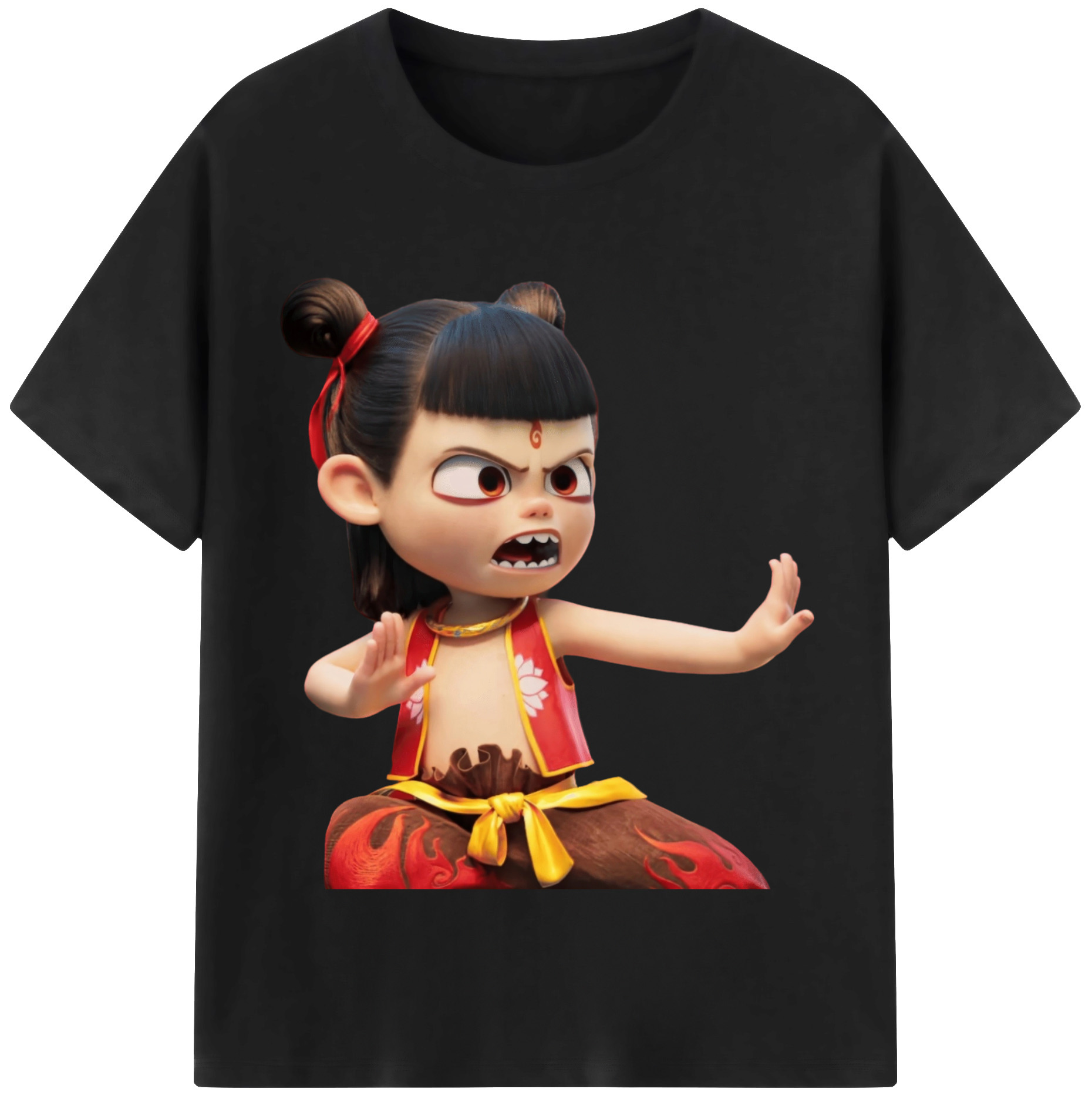 （画像用） Ne Zha 2 ナタ 魔童の大暴れ レディースカジュアルプリントTシャツ（綿100％）