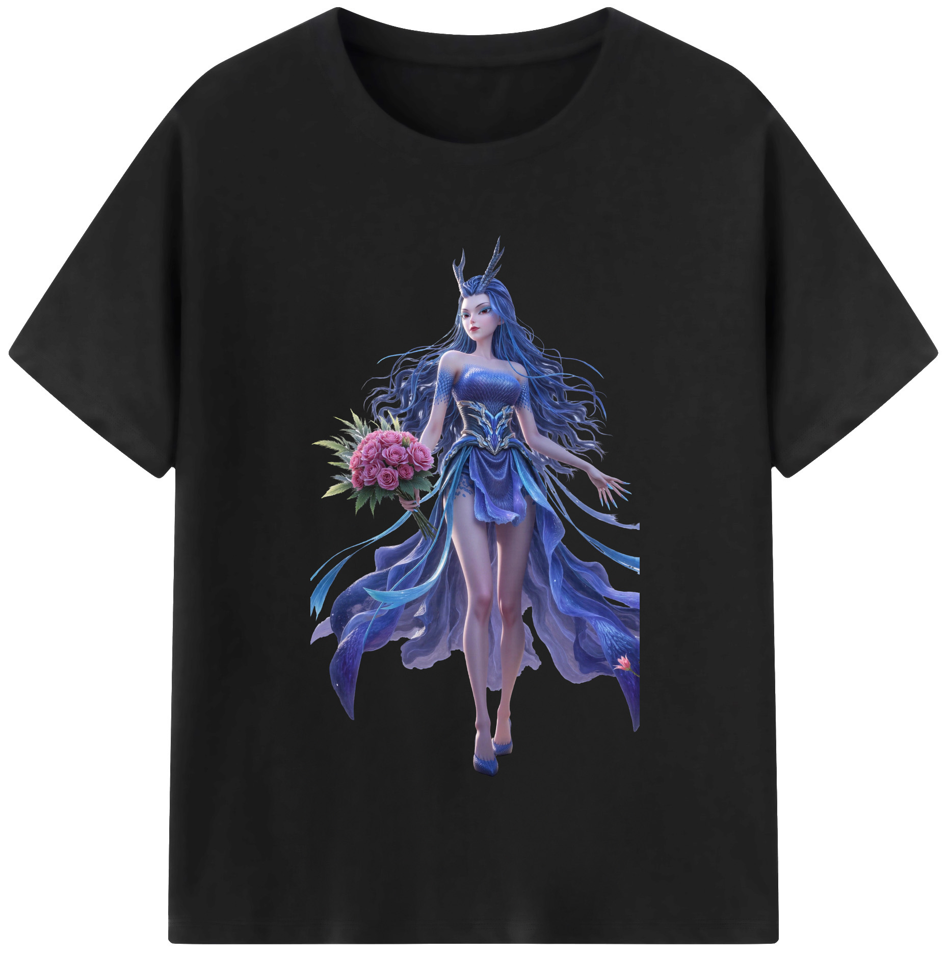 （画像用） Ne Zha 2 ナタ 魔童の大暴れ レディースカジュアルプリントTシャツ（綿100％）