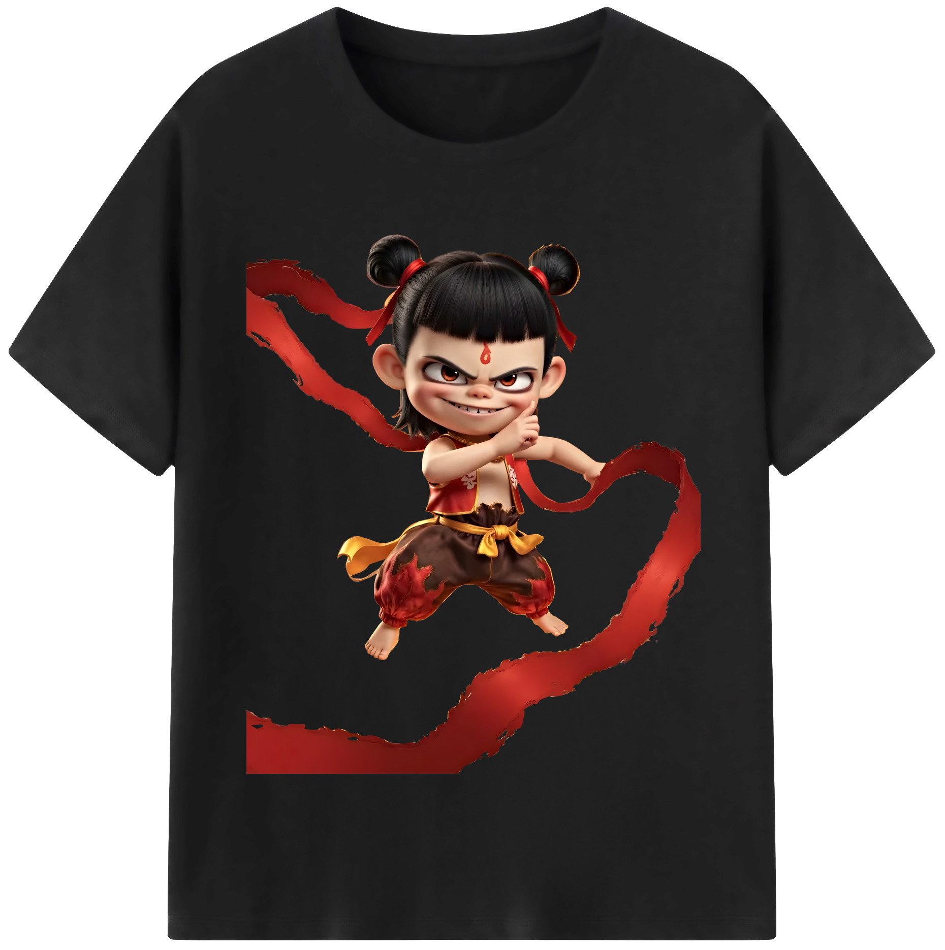（画像用） Ne Zha 2 ナタ 魔童の大暴れ レディースカジュアルプリントTシャツ（綿100％）