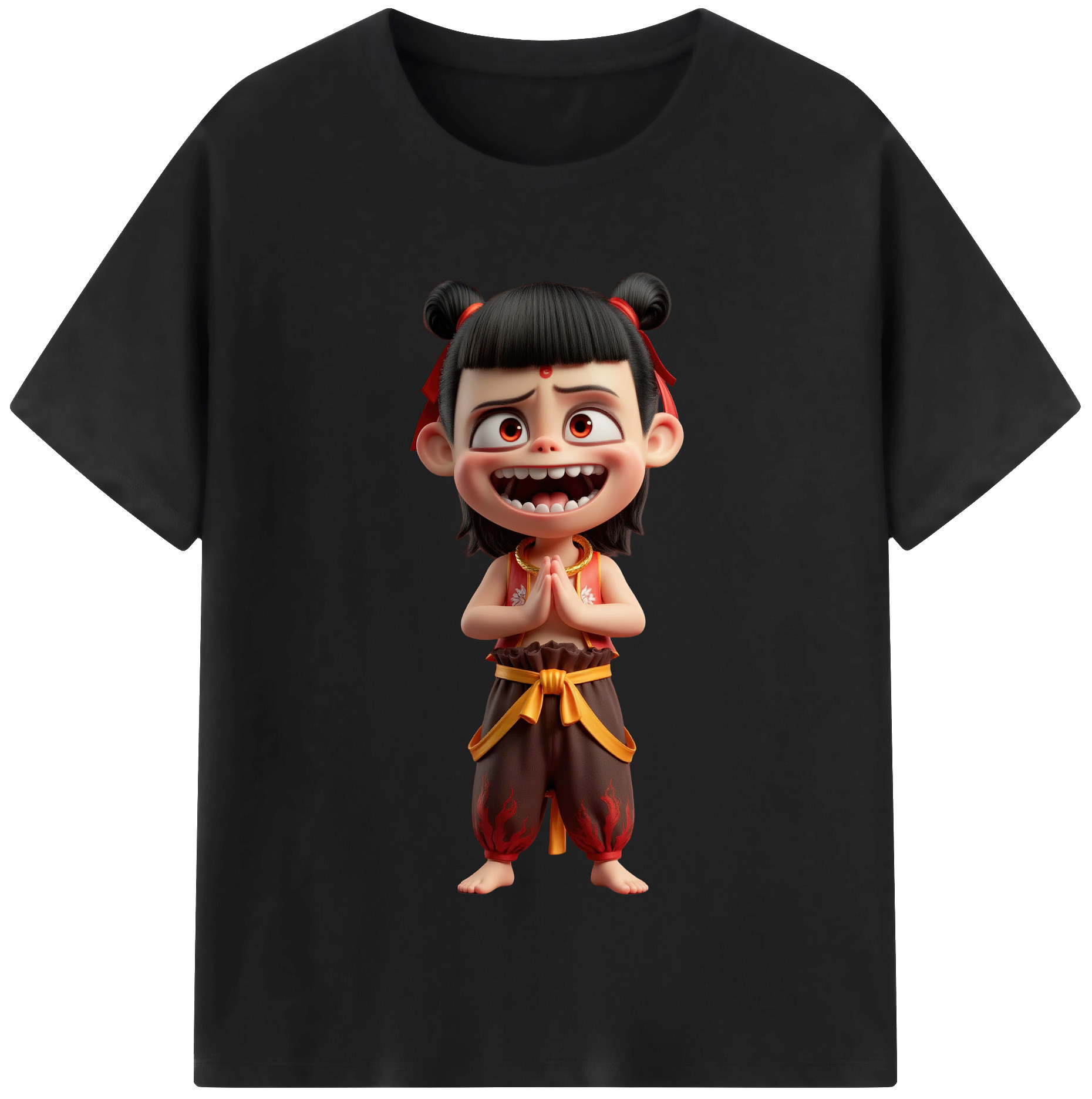 （画像用） Ne Zha 2 ナタ 魔童の大暴れ レディースカジュアルプリントTシャツ（綿100％）