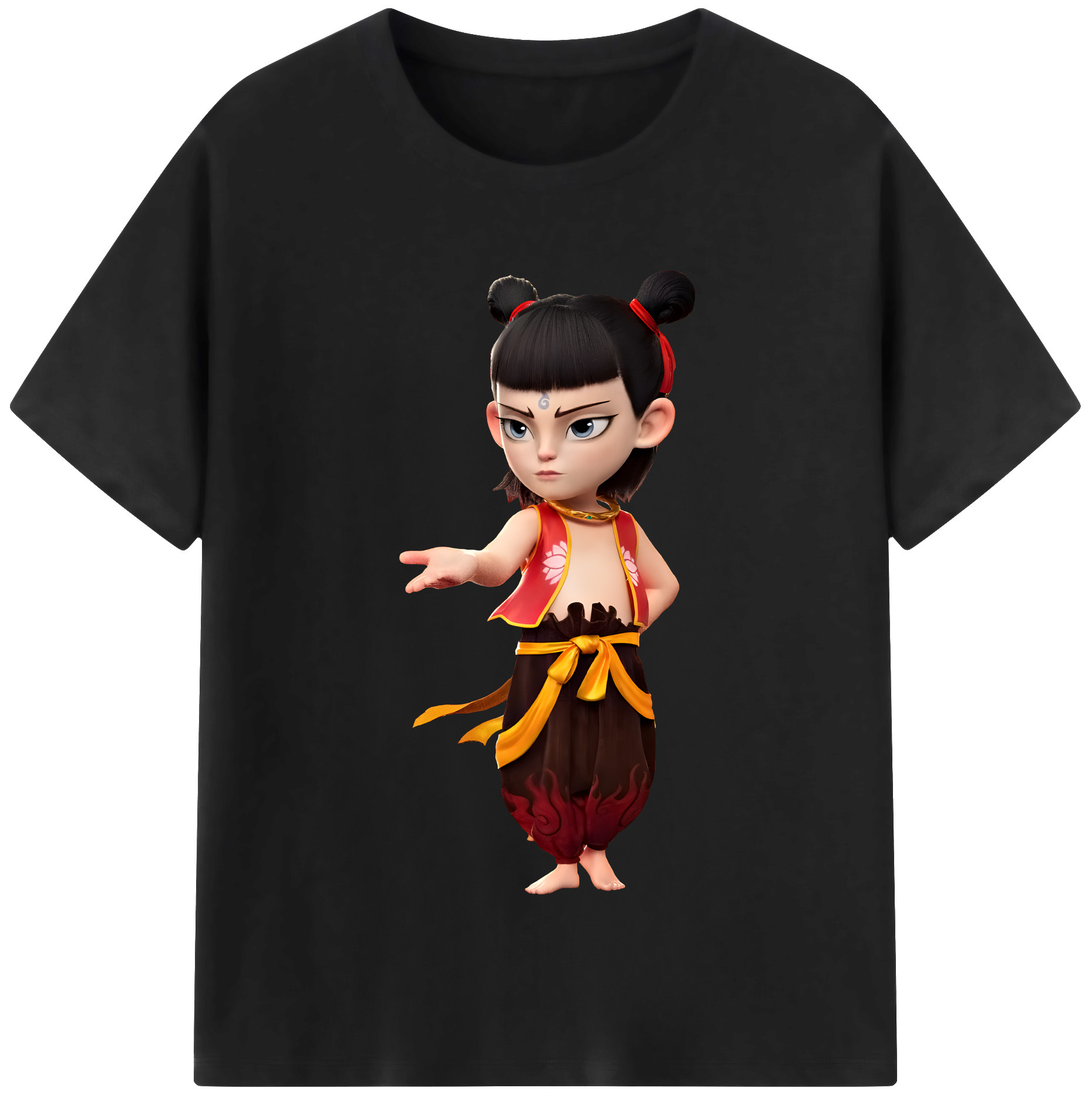 （画像用） Ne Zha 2 ナタ 魔童の大暴れ レディースカジュアルプリントTシャツ（綿100％）