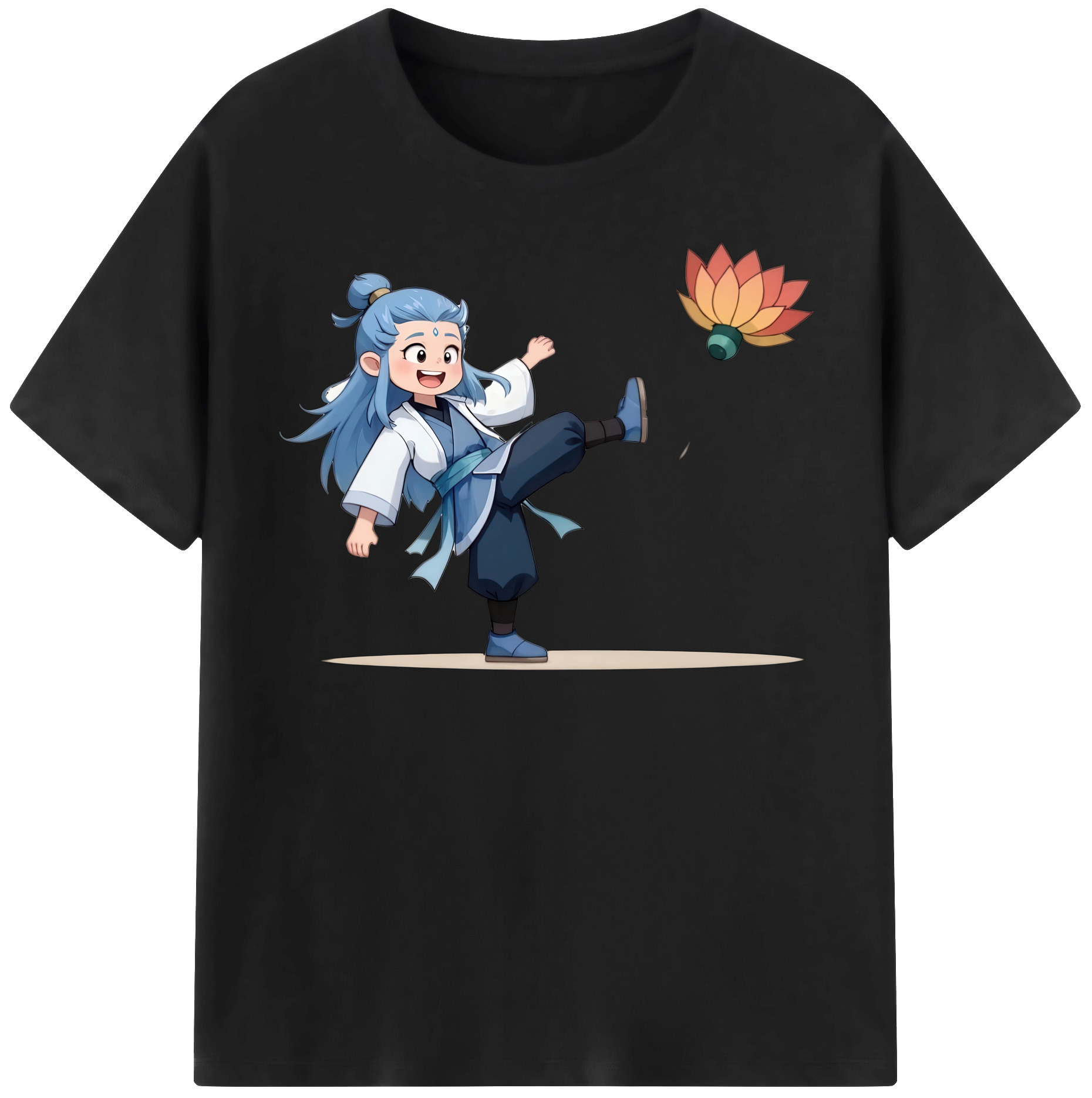 （画像用） Ne Zha 2 ナタ 魔童の大暴れ レディースカジュアルプリントTシャツ（綿100％）