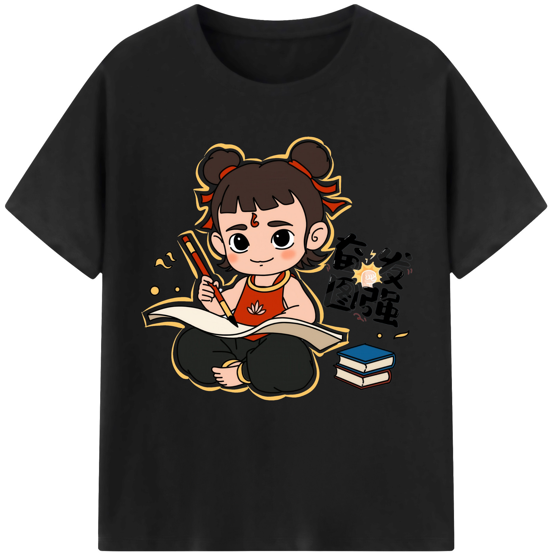 （画像用） Ne Zha 2 ナタ 魔童の大暴れ レディースカジュアルプリントTシャツ（綿100％）
