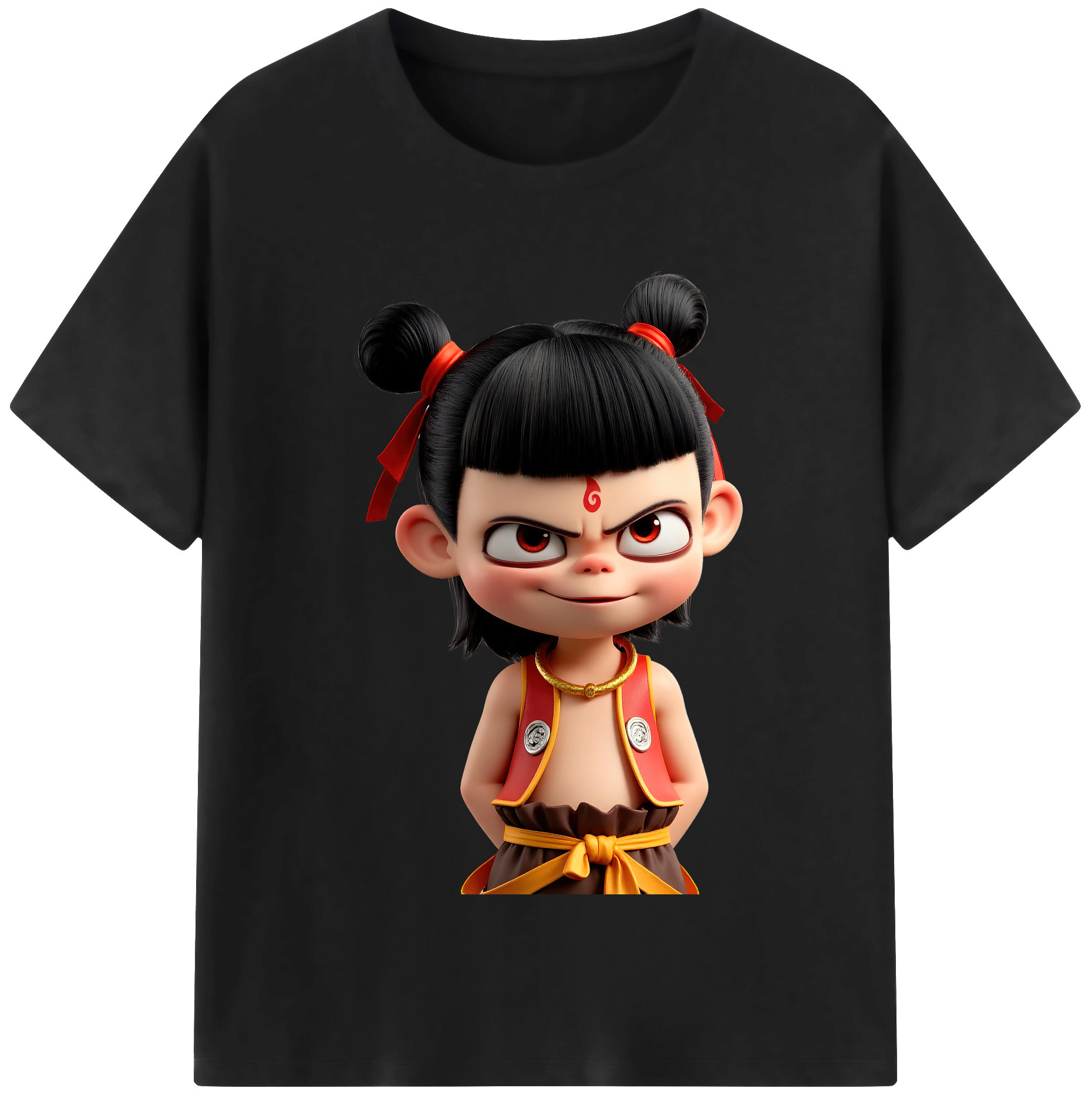 （画像用） Ne Zha 2 ナタ 魔童の大暴れ レディースカジュアルプリントTシャツ（綿100％）