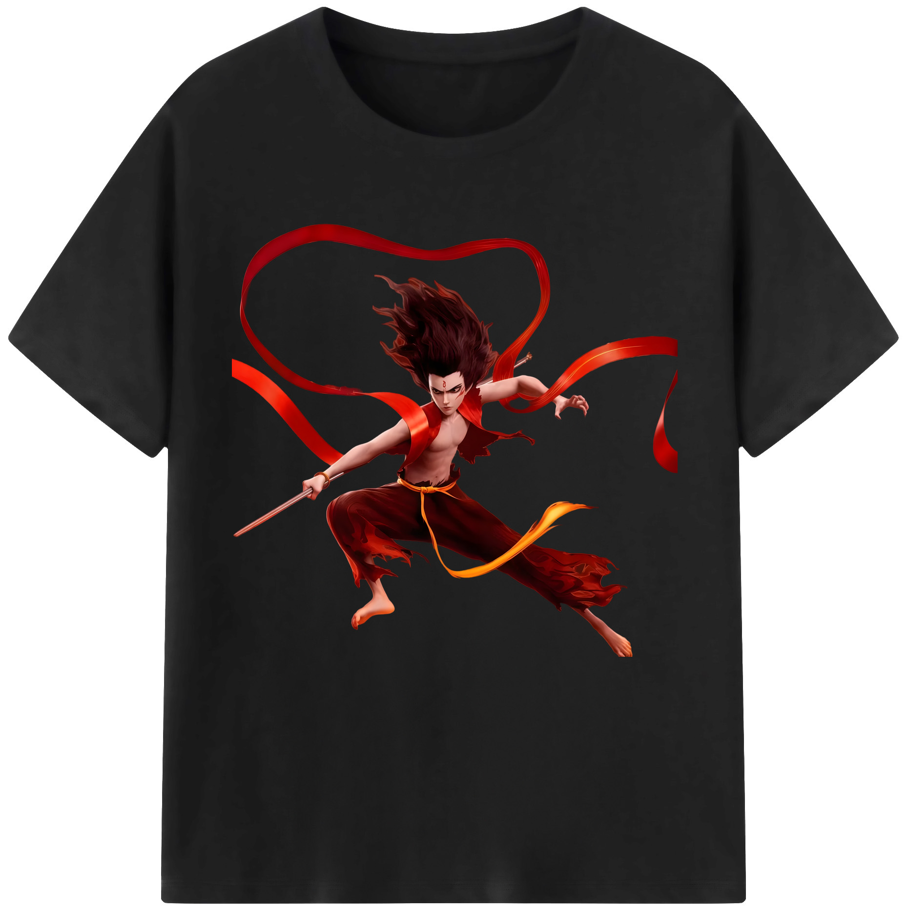 （画像用） Ne Zha 2 ナタ 魔童の大暴れ レディースカジュアルプリントTシャツ（綿100％）