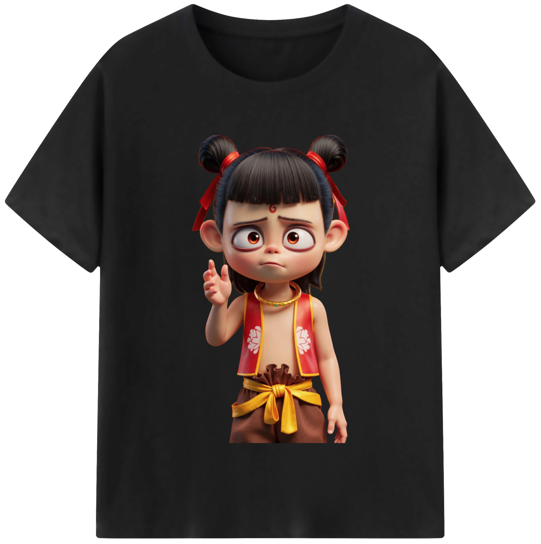 （画像用） Ne Zha 2 ナタ 魔童の大暴れ レディースカジュアルプリントTシャツ（綿100％）