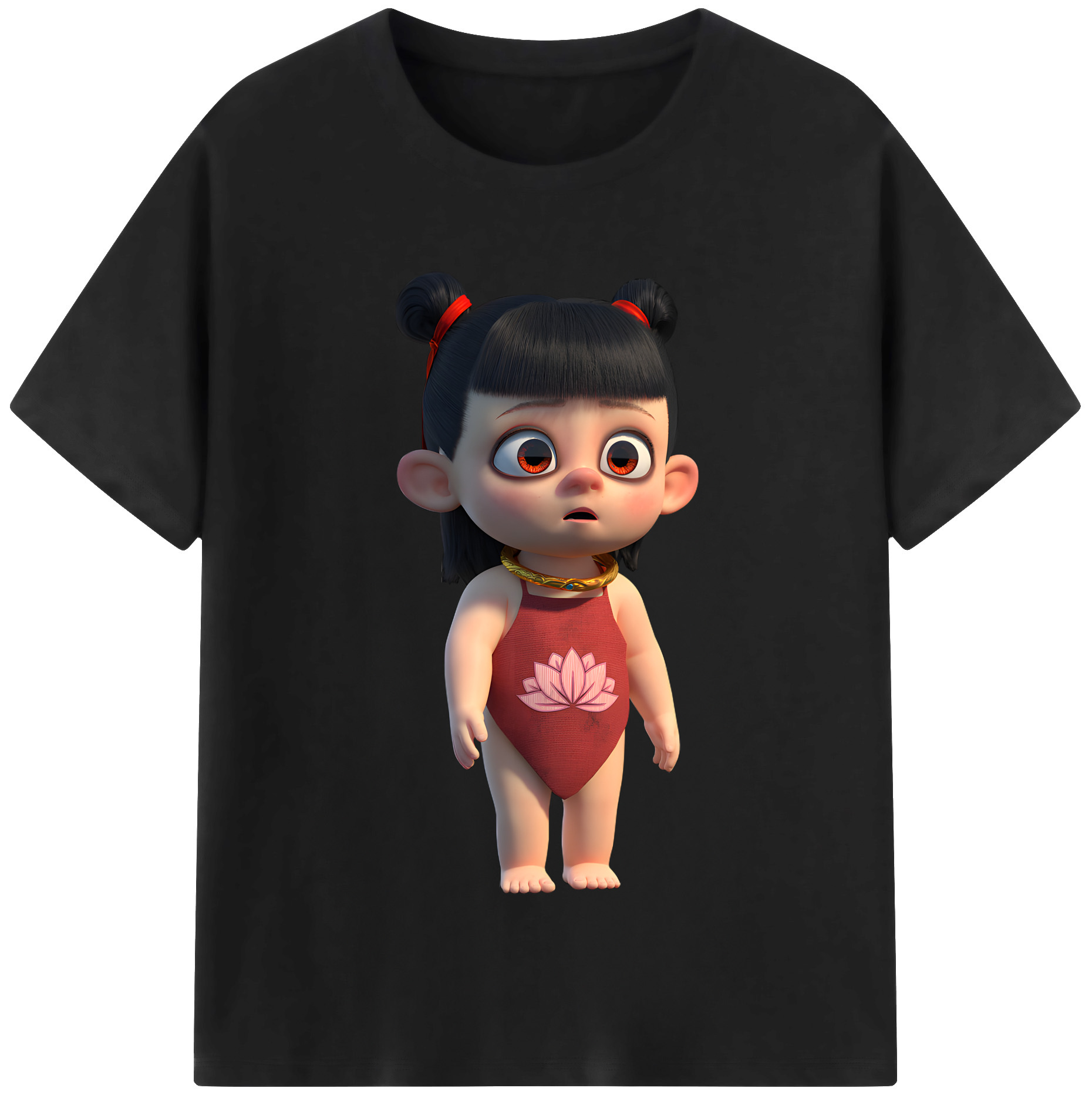 （画像用） Ne Zha 2 ナタ 魔童の大暴れ レディースカジュアルプリントTシャツ（綿100％）