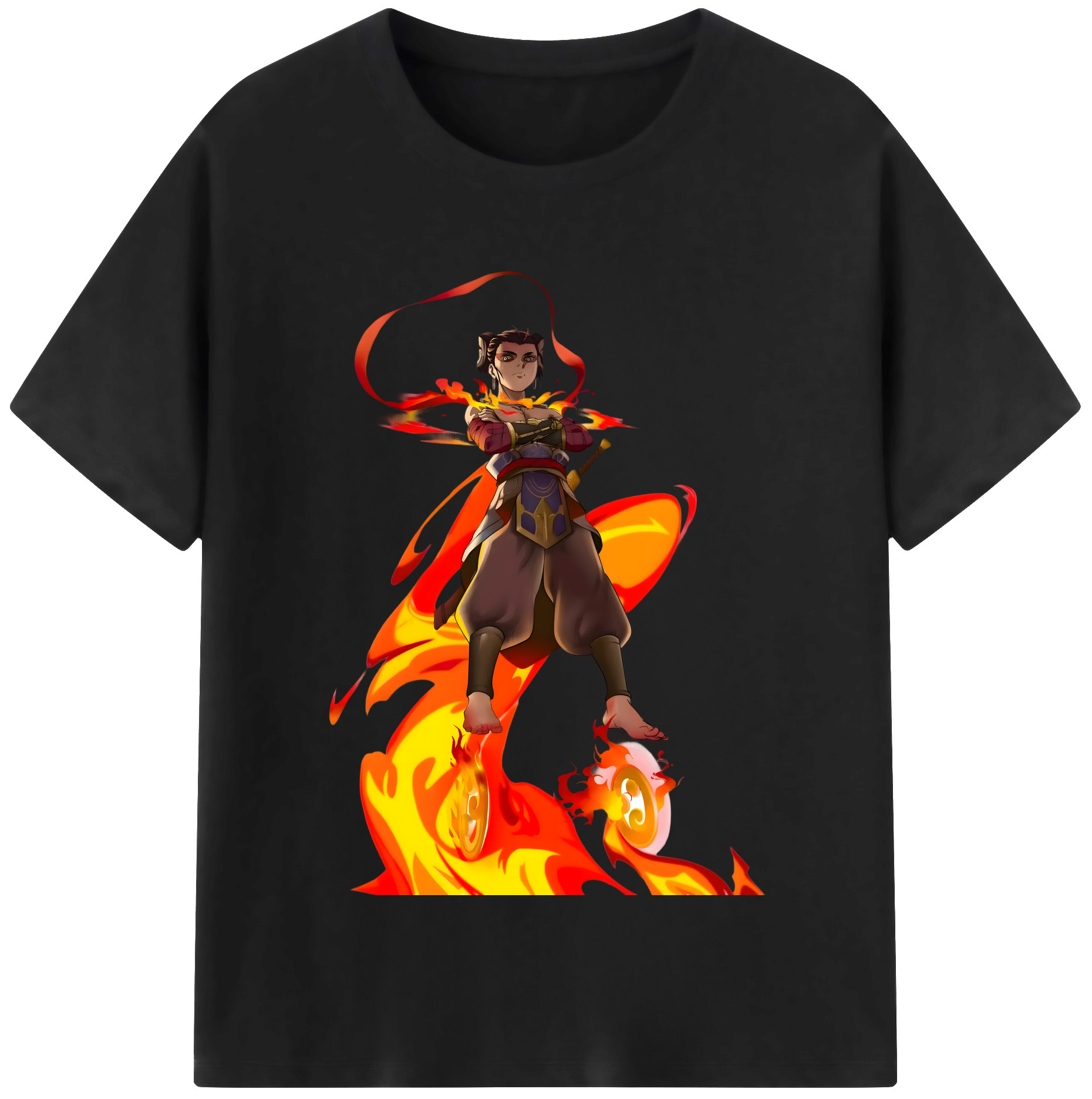 （画像用） Ne Zha 2 ナタ 魔童の大暴れ レディースカジュアルプリントTシャツ（綿100％）