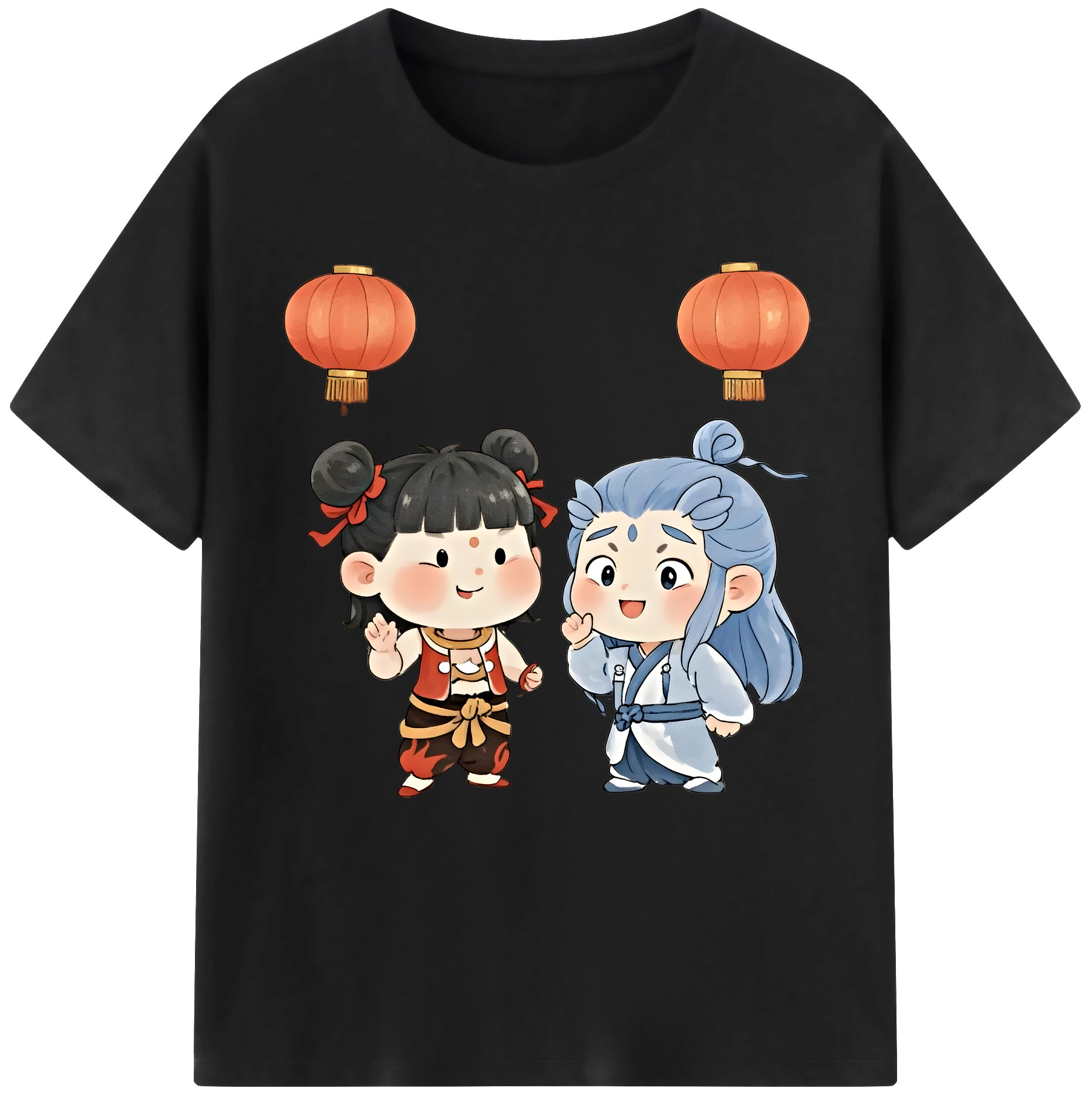 （画像用） Ne Zha 2 ナタ 魔童の大暴れ レディースカジュアルプリントTシャツ（綿100％）